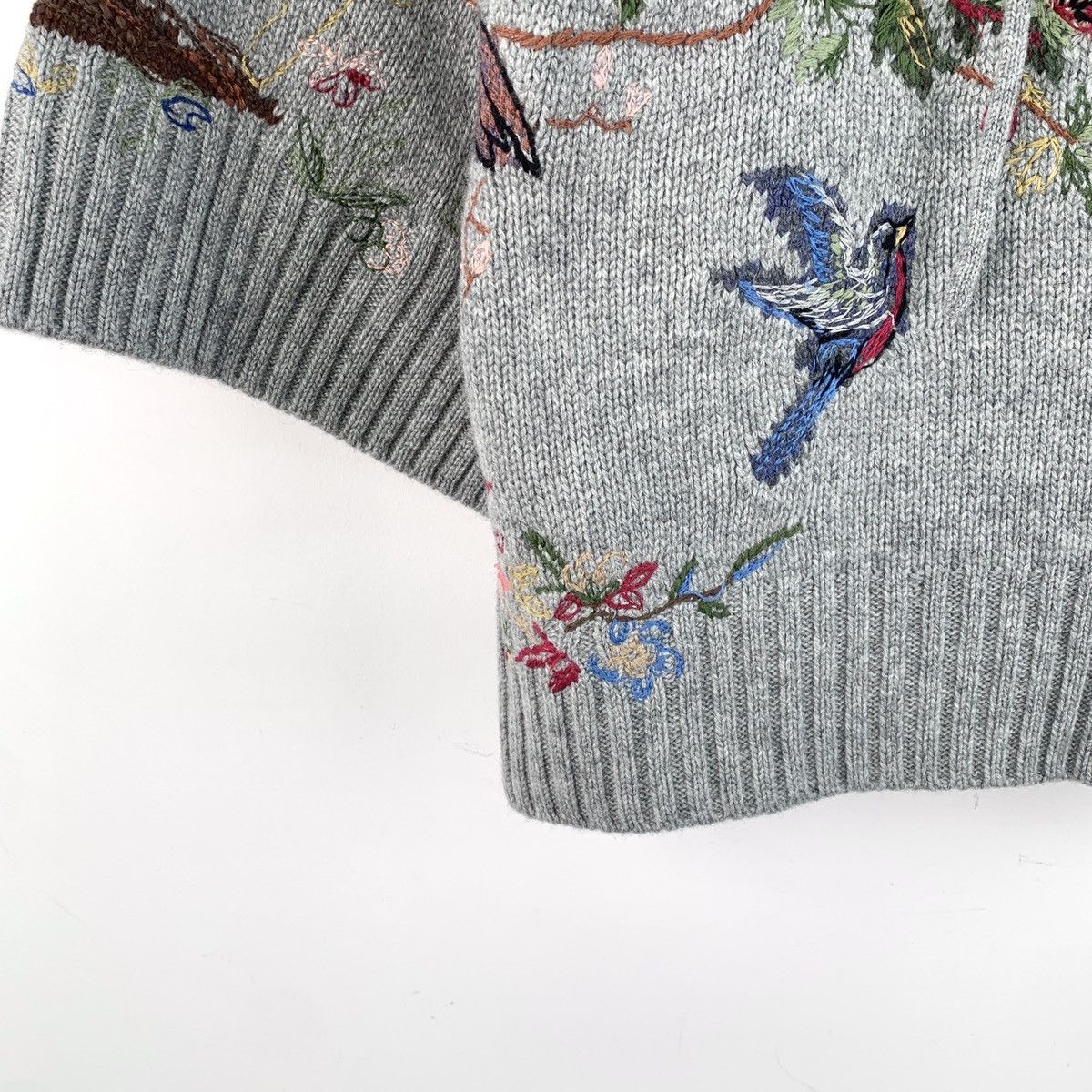 Dior Dior Gray Floral Print Cashmere Hooded Drawstring Sweater Size XS / US 0-2 / IT 36-38 - 5 Thumbnail