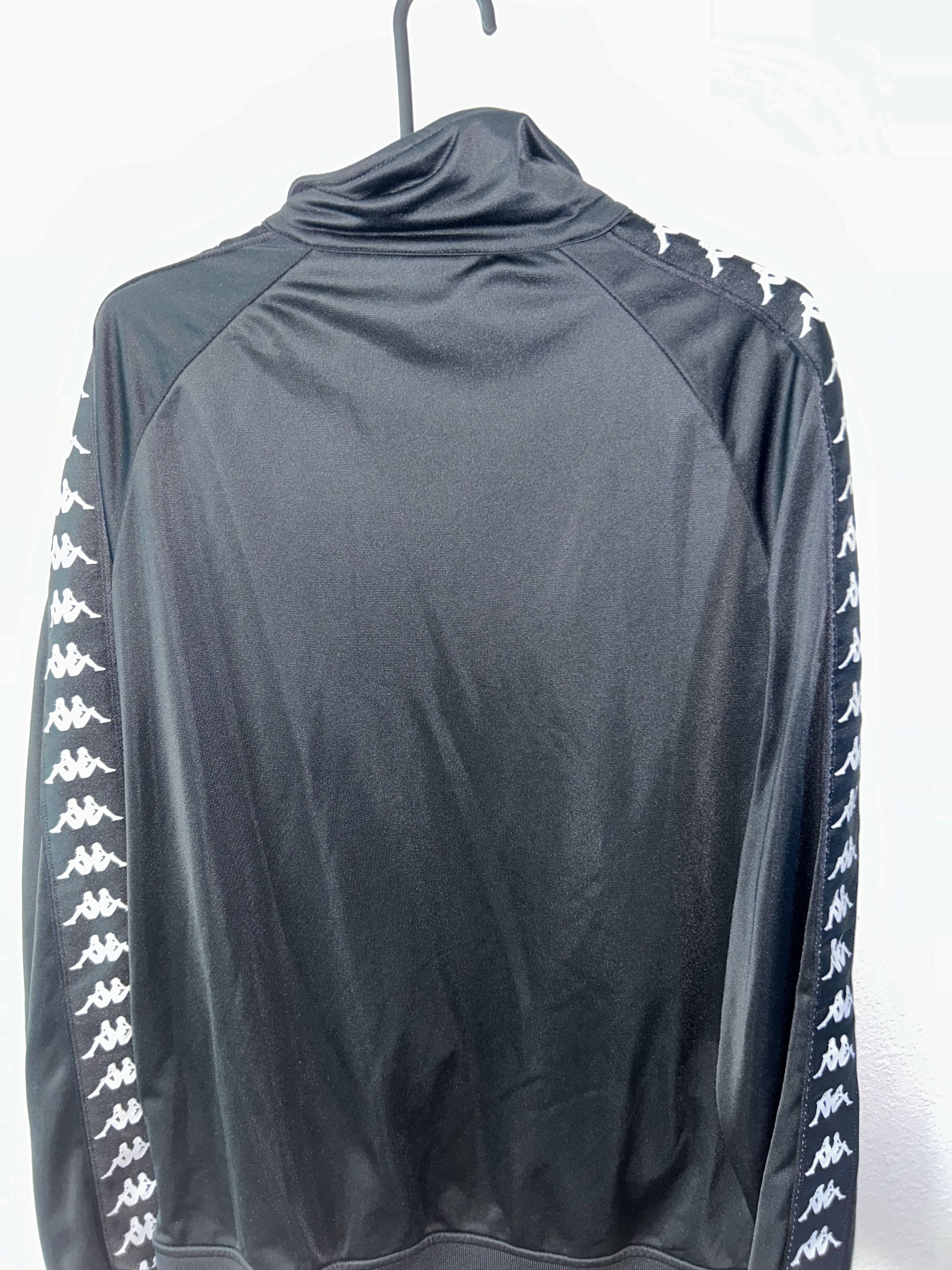 Kappa Kappa Jacket Black Full Zip Sleeve Repeating Logo Size US L / EU 52-54 / 3 - 2 Thumbnail