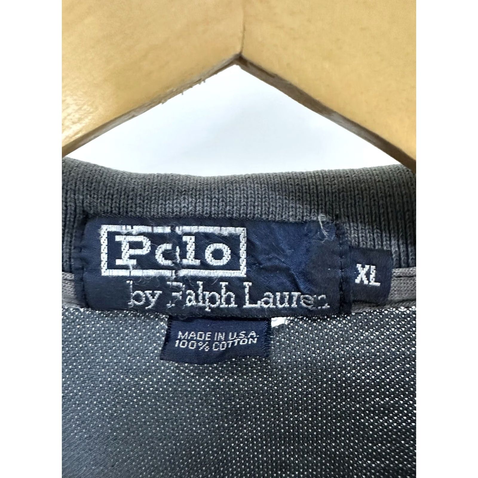Polo Ralph Lauren VTG 90s Polo Ralph Lauren Gradient Sun Faded Pony Thrashed Worn Cotton Shirt XL Black Polo Shirt Mens Size US XL / EU 56 / 4 - 3 Thumbnail