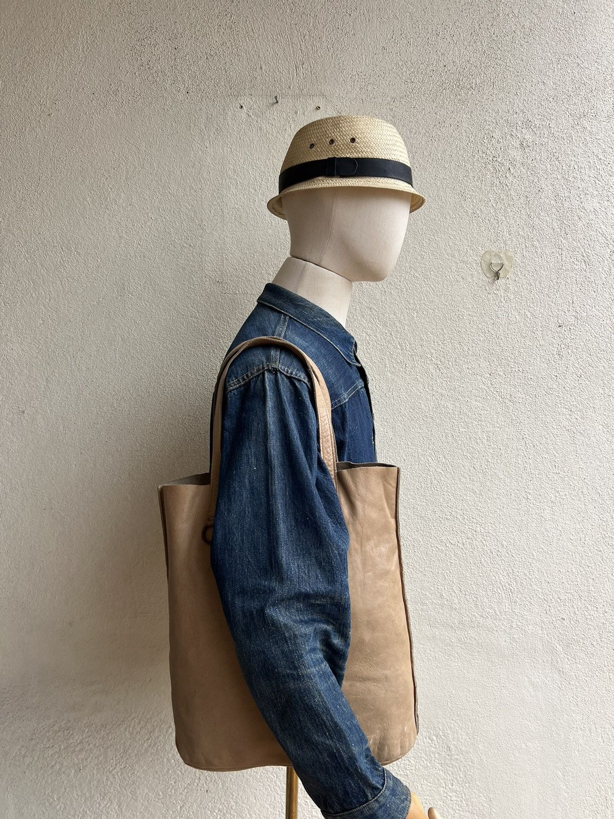 Leather Vintage Orobianco Italy Patina Leather Tote Bag Size ONE SIZE - 3 Thumbnail