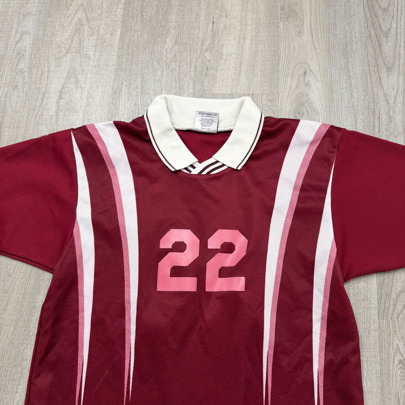 Vintage Vintage Dynamic Soccer Collared Jersey Small Red White 90s Size US S / EU 44-46 / 1 - 2 Thumbnail