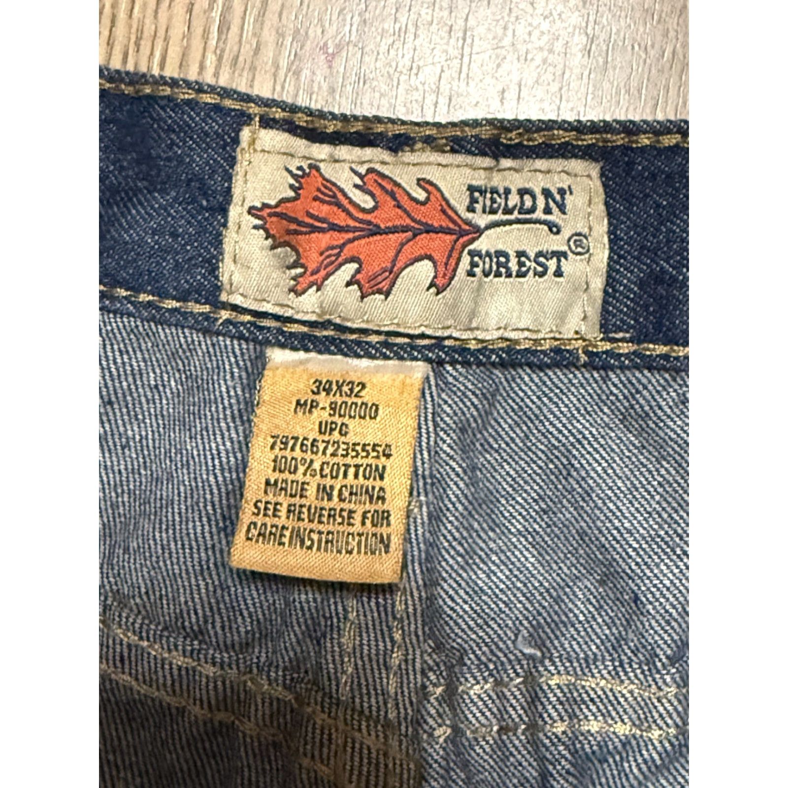 Vintage Forest Jeans Mens Size 34x32 Blue Denim Straight Leg 42" Length 5-Pocket Regular Rise Cotton Jeans dye-free? No. Size US 42 / EU 58 - 4 Thumbnail
