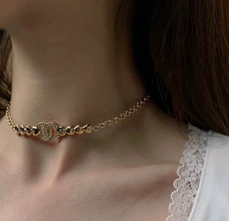 Chanel Chanel Chocker gold love beaded double c rhinestone necklac Size ONE SIZE - 6 Thumbnail