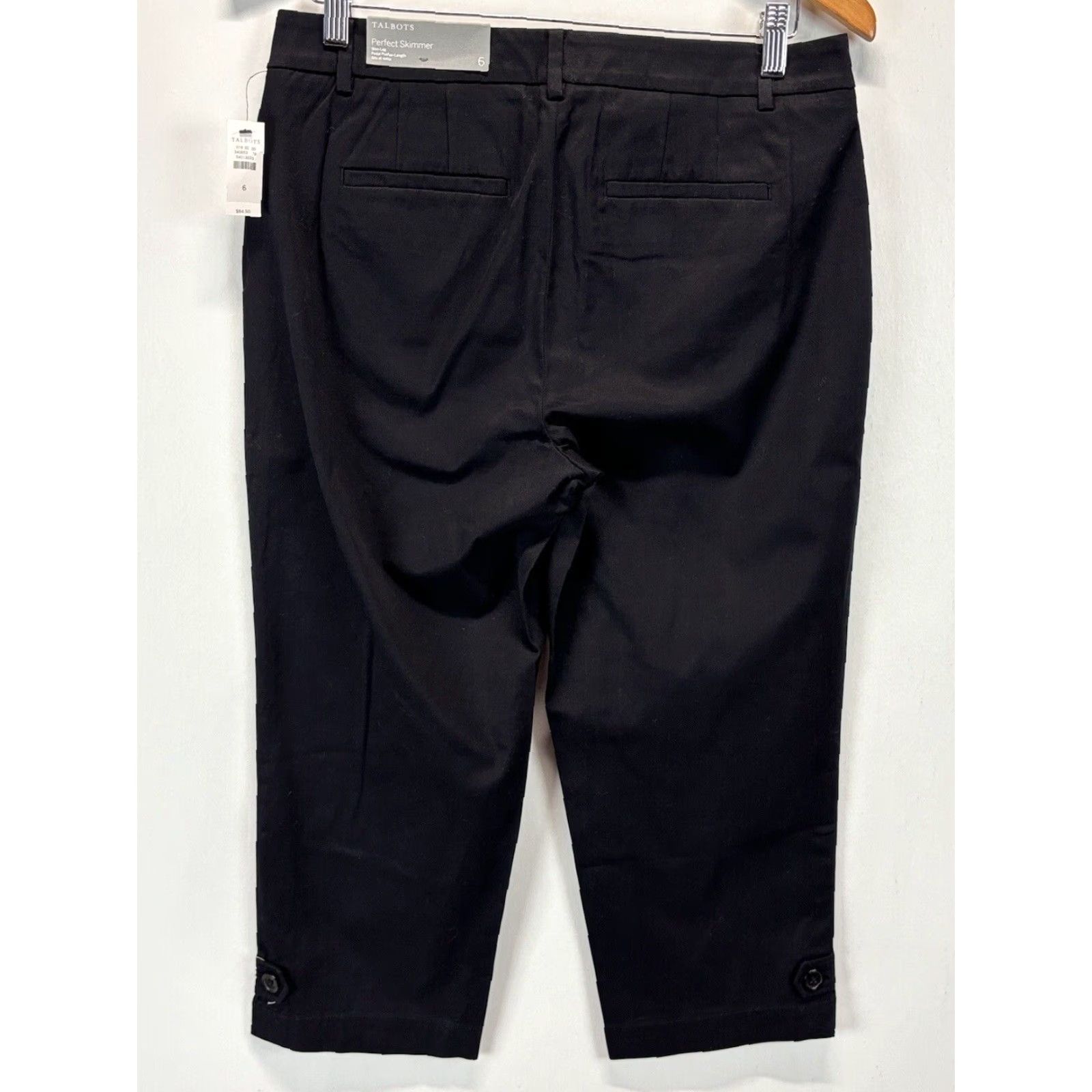 Talbots Talbots Women's Chino Pants, Crop Style, Black, Size 6 Size 28" / US 6 / IT 42 - 3 Thumbnail