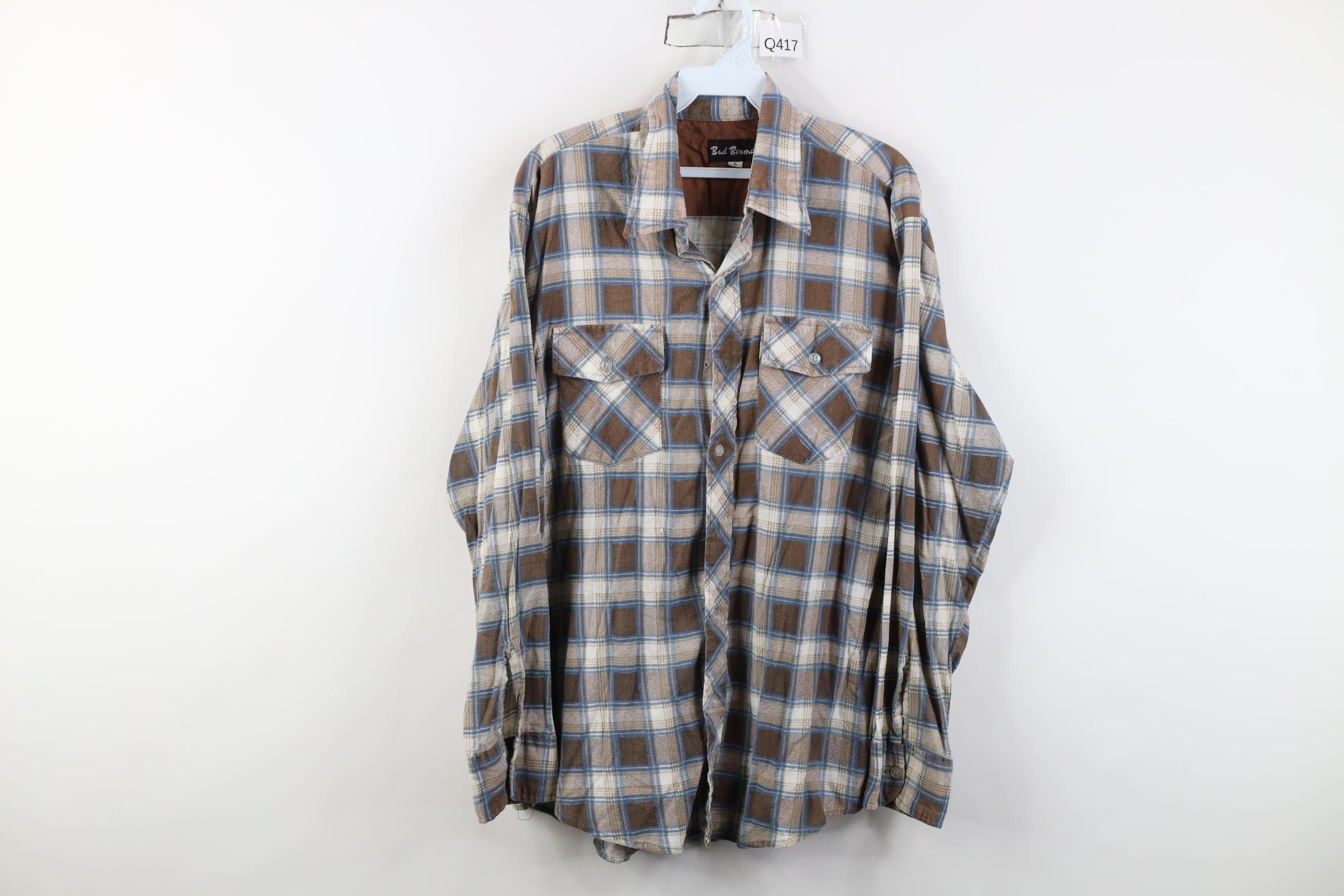 Vintage Vintage 70s Streetwear Western Flannel Button Shirt Plaid Size US L / EU 52-54 / 3 - 1 Thumbnail