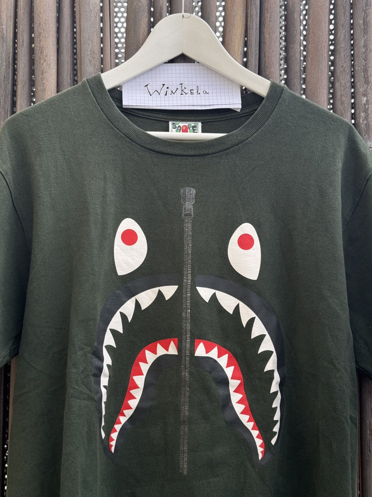 Bape Bape Authentic Green SHARK TEE Size US L / EU 52-54 / 3 - 4 Thumbnail