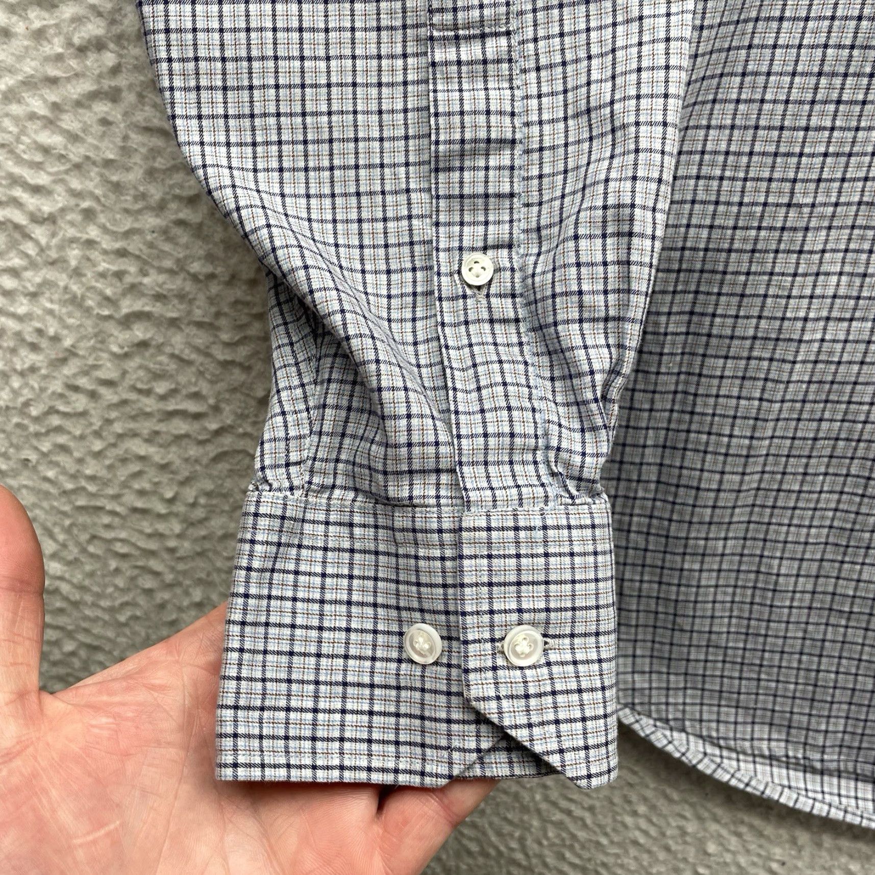 Peter Millar Peter Millar Shirt Mens Large L Flex Finish Blue Micro Gingham Check Button Down Size US L / EU 52-54 / 3 - 3 Thumbnail