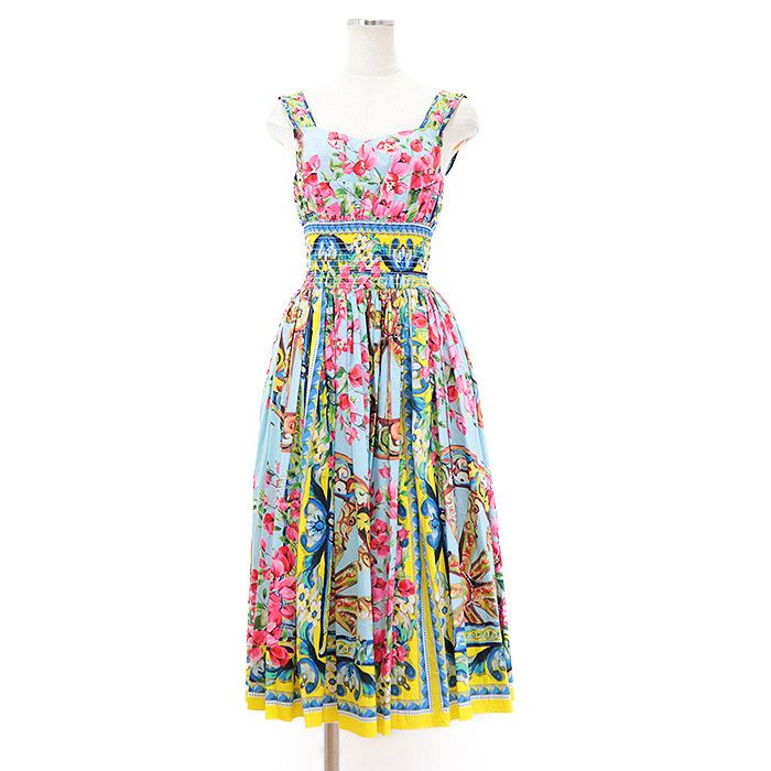 Dolce & Gabbana Dolce & Gabbana Dolce&Gabbana Cotton Dress Textile Dresses F6JS7T DUTY FREE for USA Size ONE SIZE - 1 Thumbnail