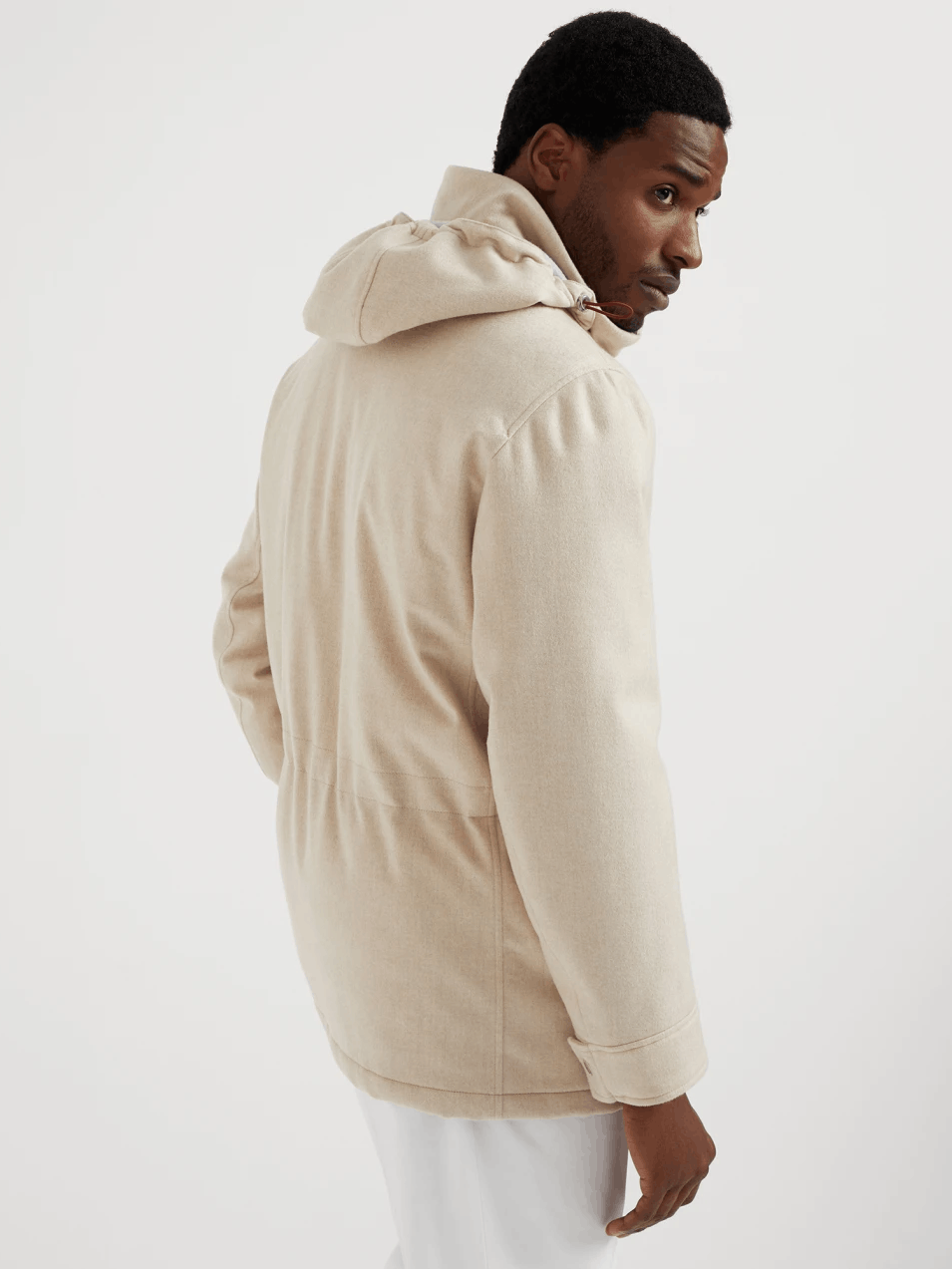 Brunello Cucinelli o1w1db10226 Cashmere Hooded Jacket in Beige Size US M / EU 48-50 / 2 - 2 Thumbnail