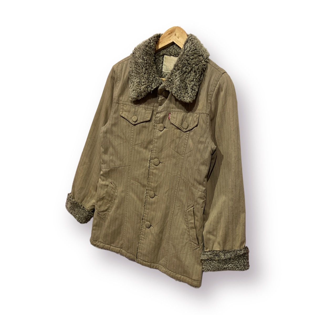 Levi's × Other 🔥 LEVI'S FLEECE LINED STRIPES JACKET Size S / US 4 / IT 40 - 2 Thumbnail