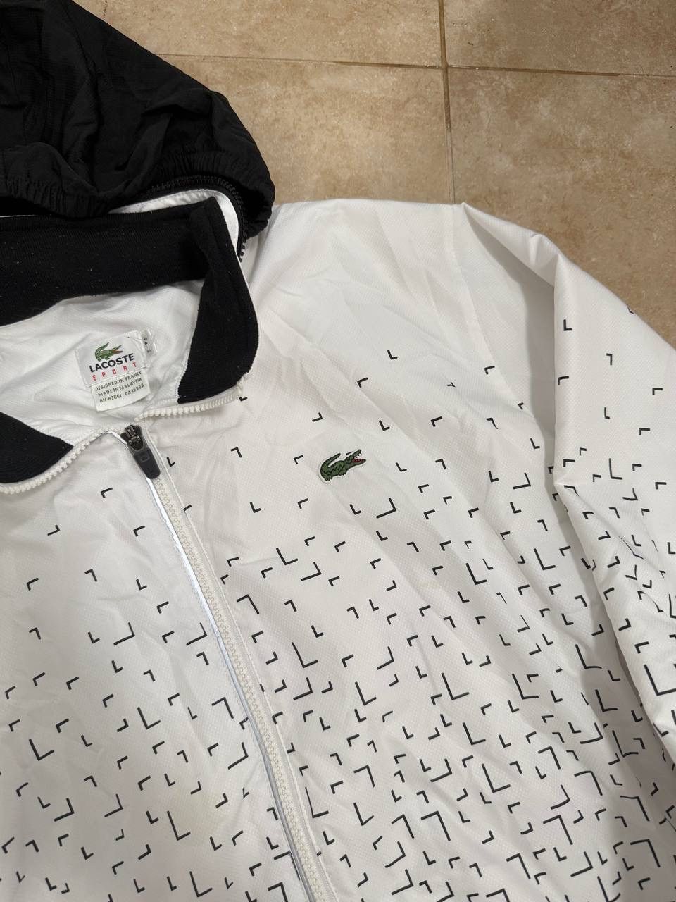 Lacoste Lacoste Sport Vintage white and black windbreaker jacket Size US M / EU 48-50 / 2 - 2 Thumbnail