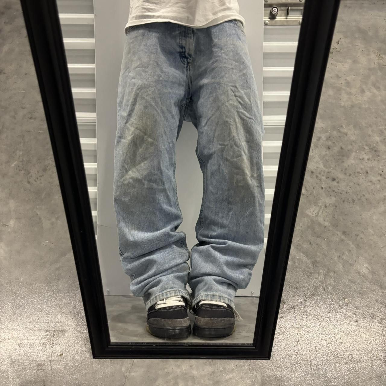 Japanese Brand × Vintage Crazy Vintage Y2K/2000s Light Wash Distressed Denim Jeans! Size US 34 / EU 50 - 1 Thumbnail