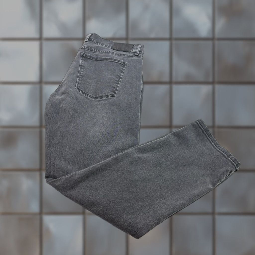 VINTAGE Mott Bow Jeans Men 36x30 Dark Black Slim Straight Denim