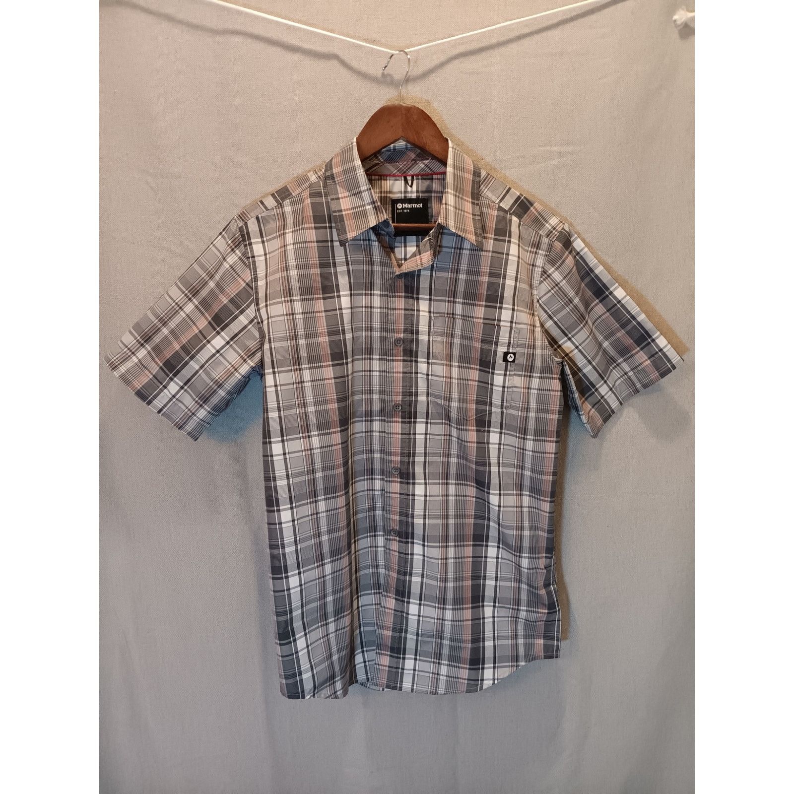 Marmot Marmot Men's Small Gray White Plaid Shirt Size US S / EU 44-46 / 1 - 1 Thumbnail