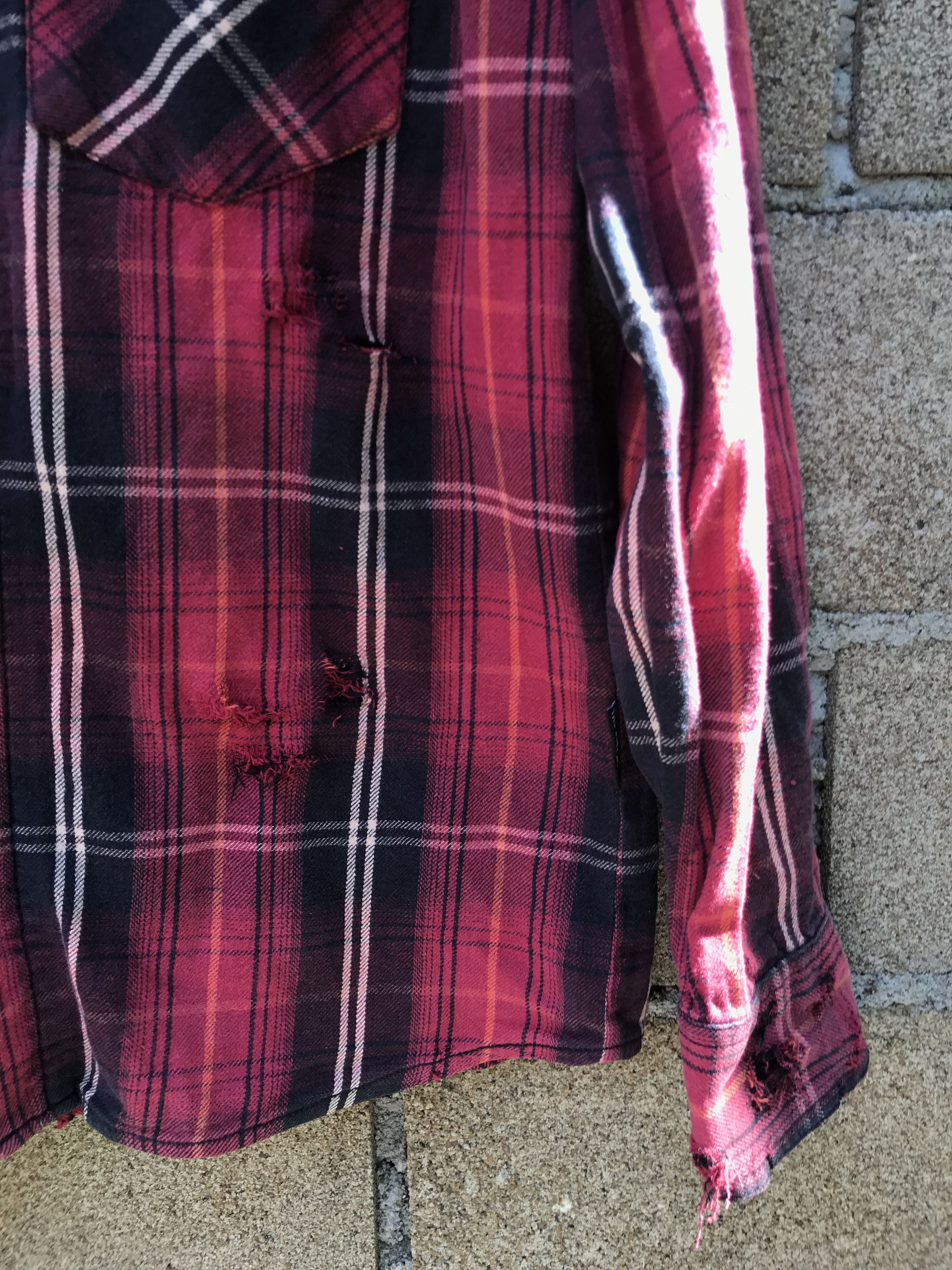 Beauty Beast Vintage tbjeans flanel double layers destroyed hoodie Size US M / EU 48-50 / 2 - 4 Thumbnail