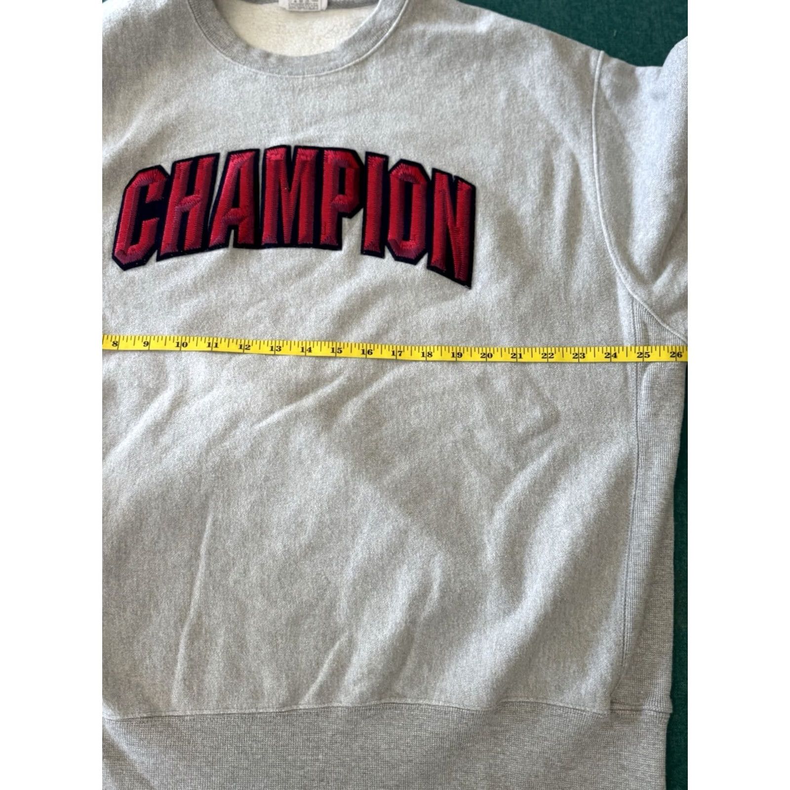 Champion Champion Reverse Weave Spellout Crewneck Sweatshirt Gray Red Stitch Block Letters XL Mens Size US XL / EU 56 / 4 - 6 Thumbnail