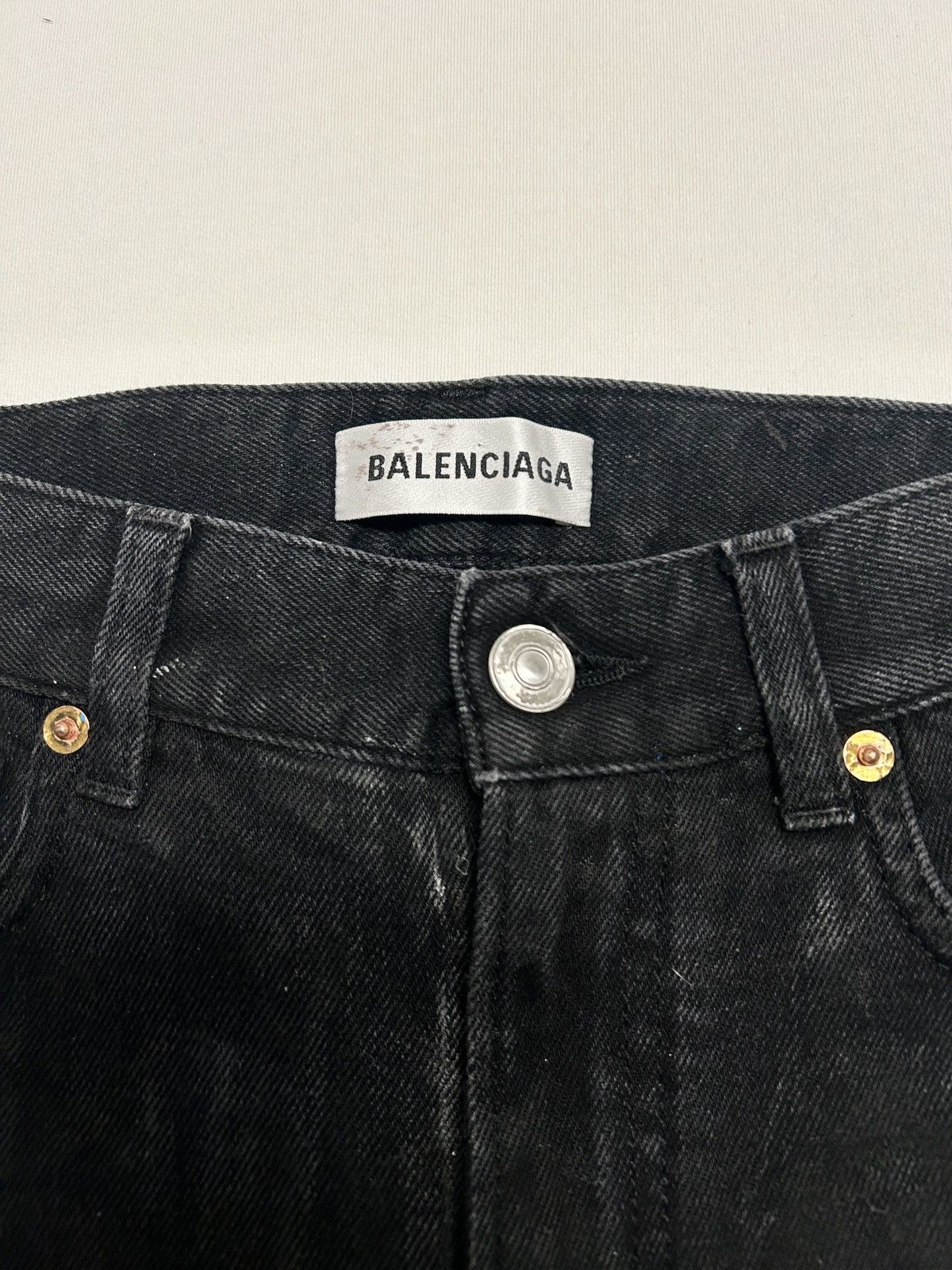 Balenciaga FW2013 Sample Enzyme Stone Washed Black Denim Size US 29 - 4 Thumbnail