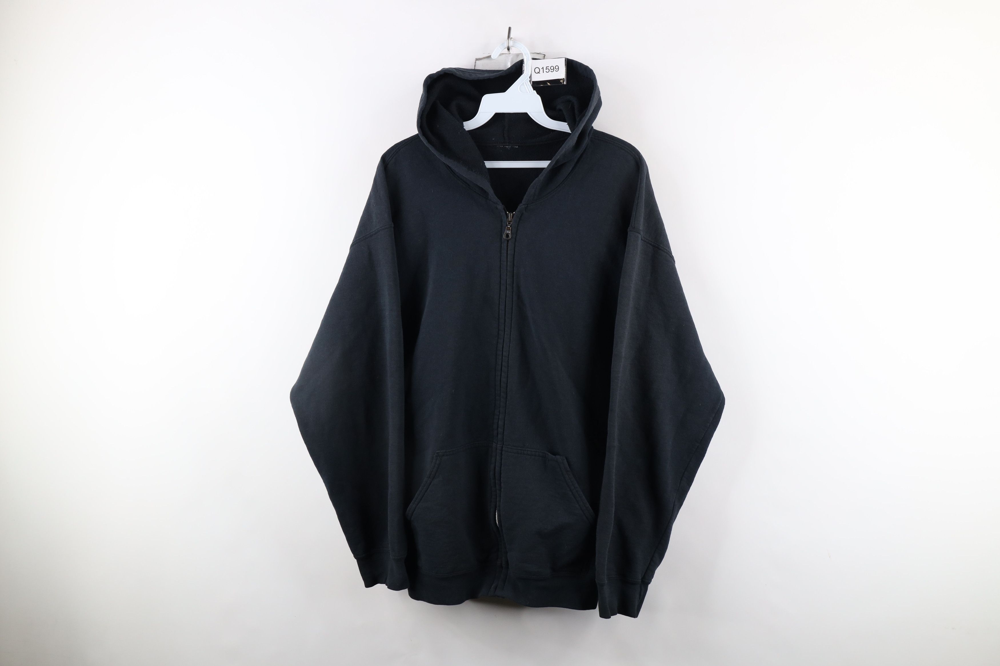 Vintage Vintage 90s Streetwear Full Zip Hoodie Sweatshirt Black Size US L / EU 52-54 / 3 - 1 Thumbnail
