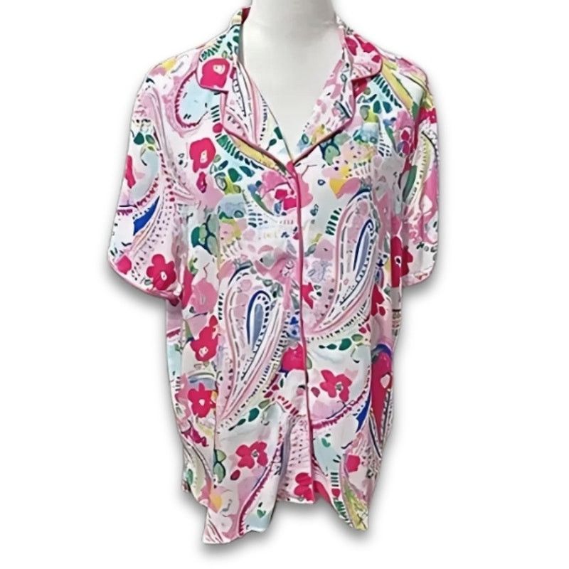 Other Jaclyn Intimates Top Paisley Print Viscose Multicolor L Size ONE SIZE - 1 Thumbnail