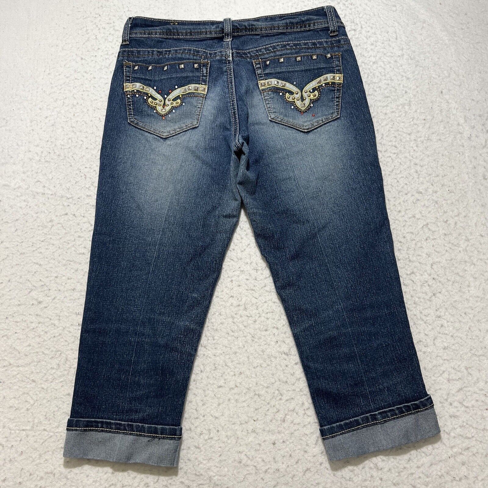 Southpole Vintage Southpole 9 Capri Low Rise Denim Jeans Studded Y2K Size 30" / US 8 / IT 44 - 1 Thumbnail