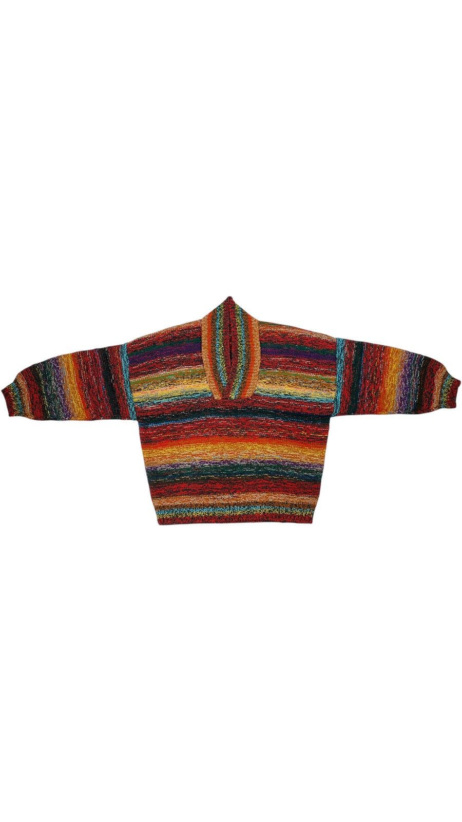 Vintage 🔥LASTDROP🔥 Vintage Heavy Hand Knit Rainbow Oversized Sweater Size US L / EU 52-54 / 3 - 3 Thumbnail