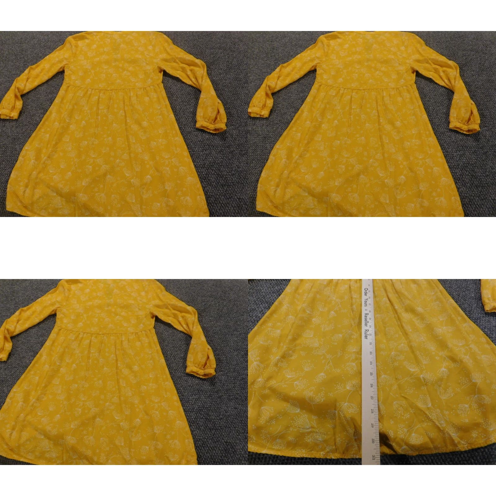 Old Navy Old Navy Womens Dress XS Yellow Floral A-Line Sundress Casual Raglan Sleeve Crew Neck Pullover Lined Size XS / US 0-2 / IT 36-38 - 8 Thumbnail