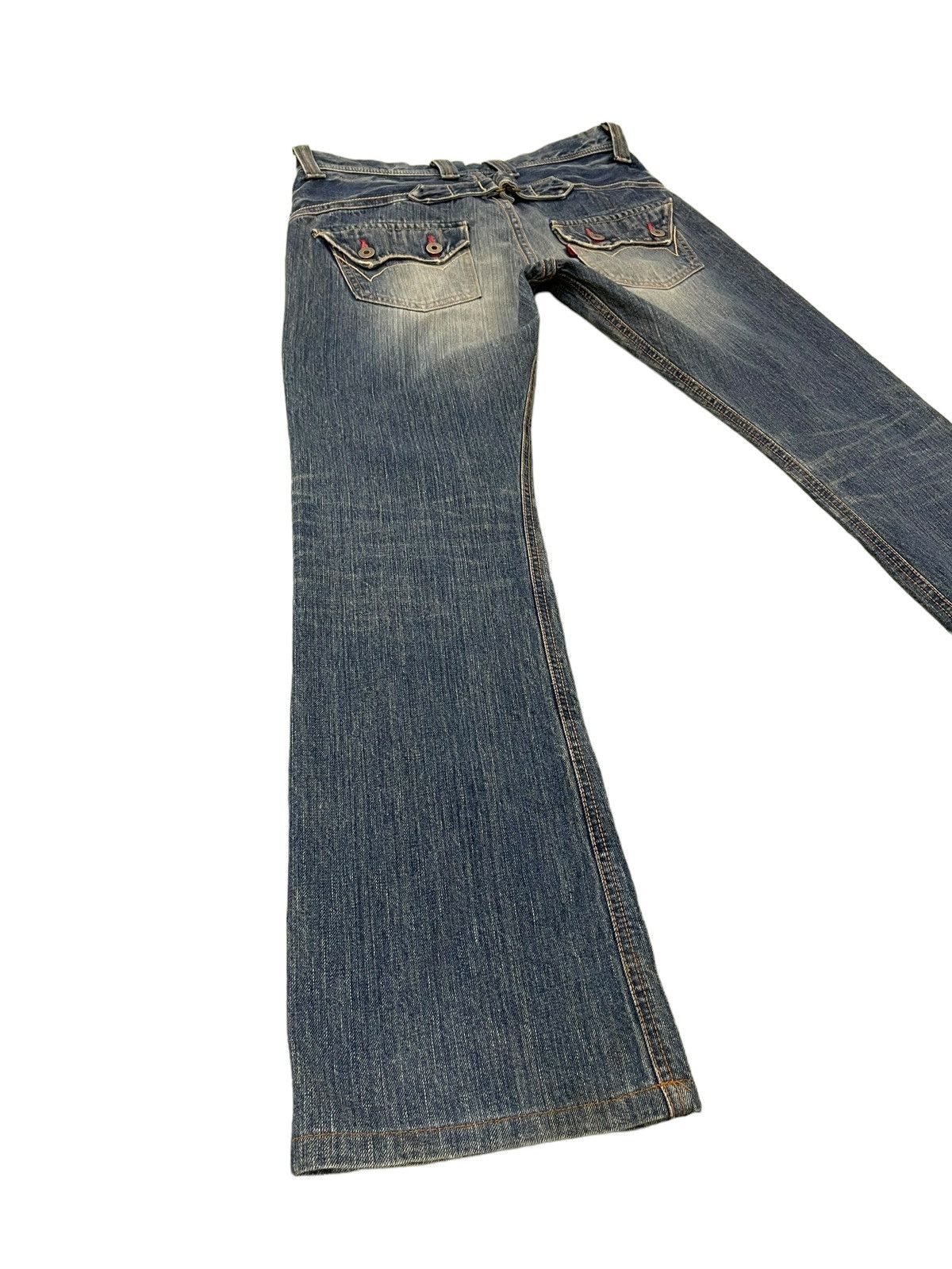 Edwin Flare Jeans Edwin Japan Faded Distres Low Rise Boot Cut 8🟦5 Size US 30 / EU 46 - 13 Thumbnail