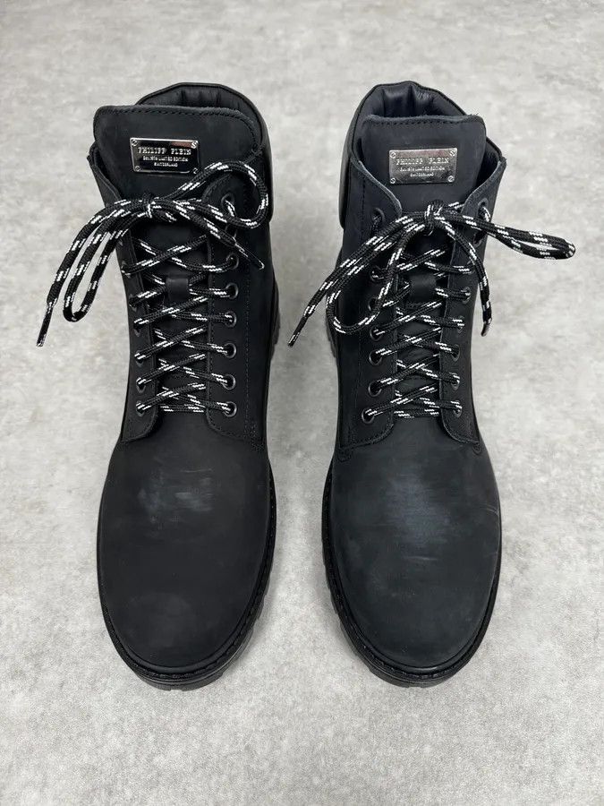 Philipp Plein Philipp Plein Black Premium Leather Boots Size US 9 / EU 42 - 3 Thumbnail