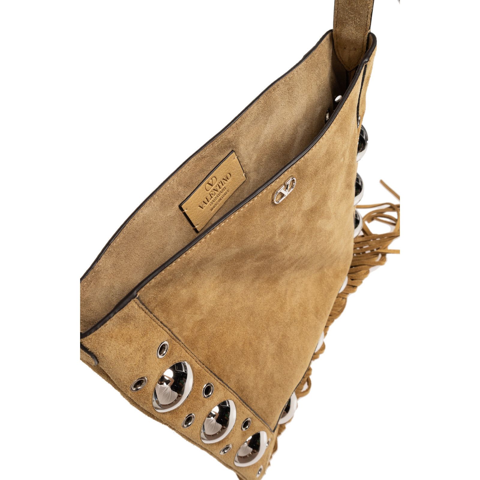 Valentino VALENTINO GARAVANI Suede Studded Beige Shoulder Bag New & Au Size ONE SIZE - 4 Thumbnail