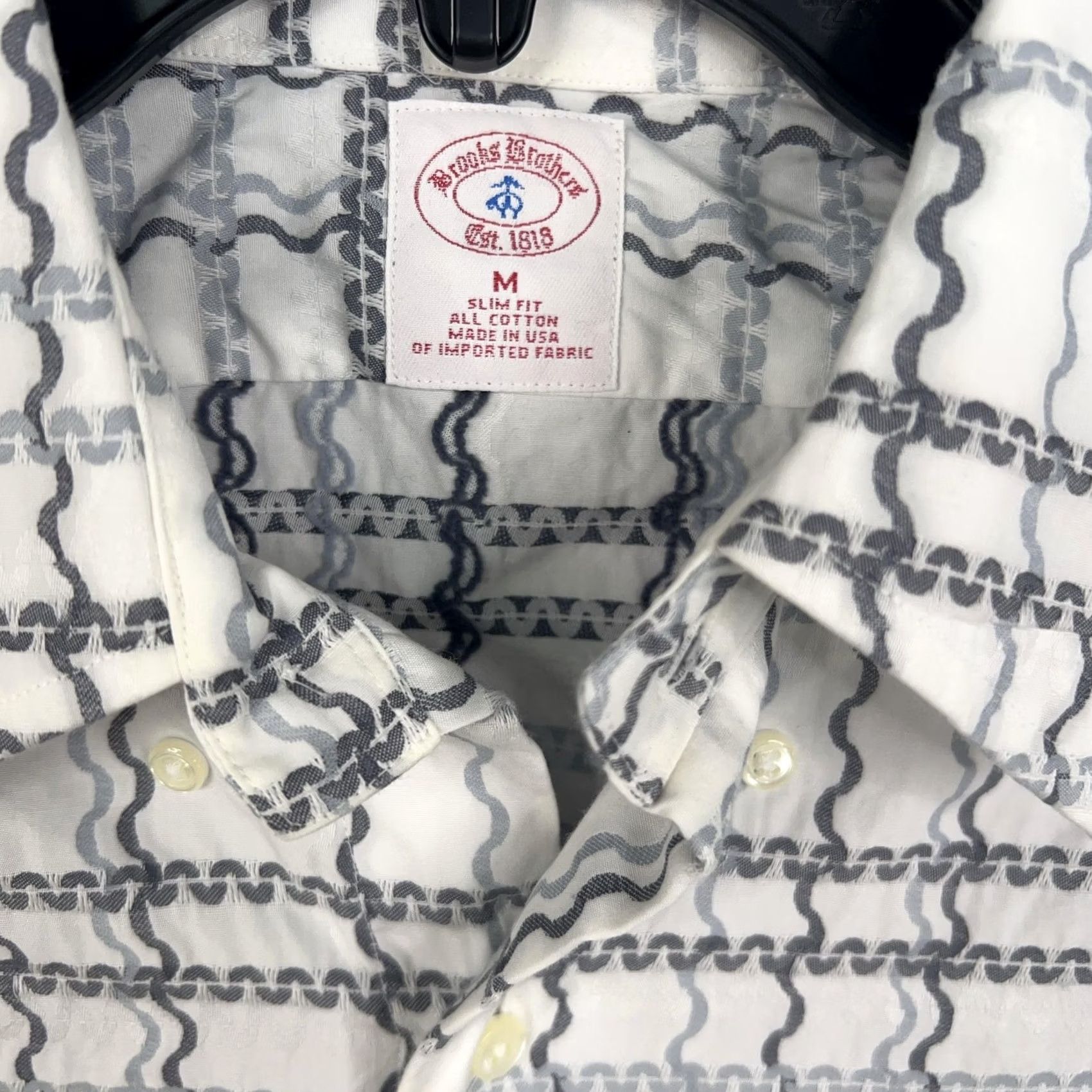 Brooks Brothers Vintage Brooks Brothers Shirt Mens Medium White Gray Plaid Slim Fit USA Made Size US M / EU 48-50 / 2 - 4 Thumbnail