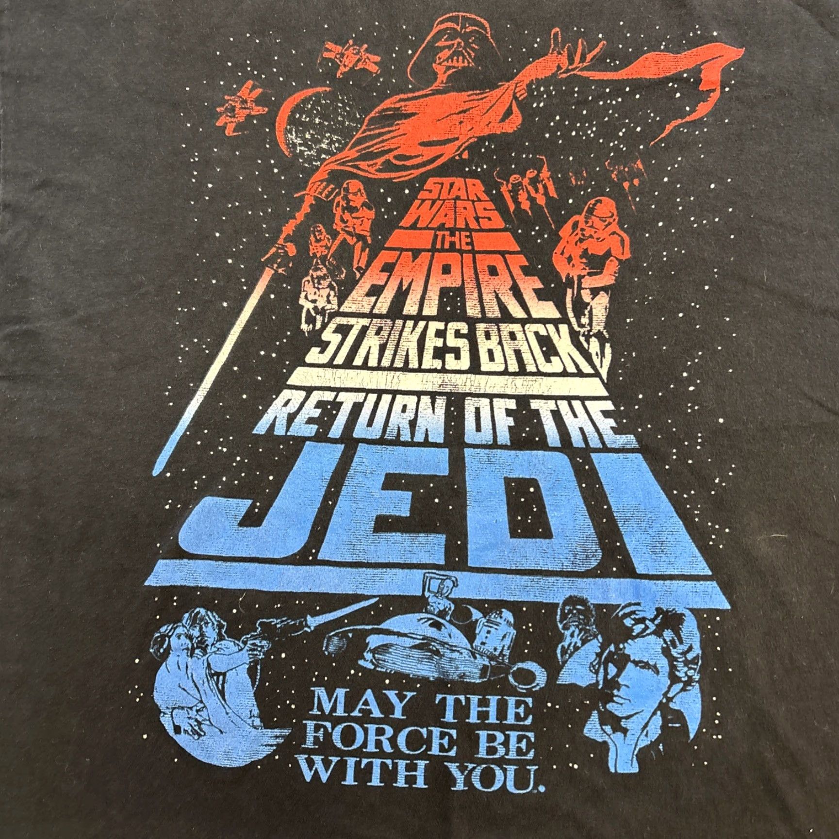 Star Wars Star Wars T-Shirt XL Black Crew Neck Short Sleeve Graphic Tee Empire Strikes Back Return Jedi Force Men Size US XL / EU 56 / 4 - 2 Thumbnail