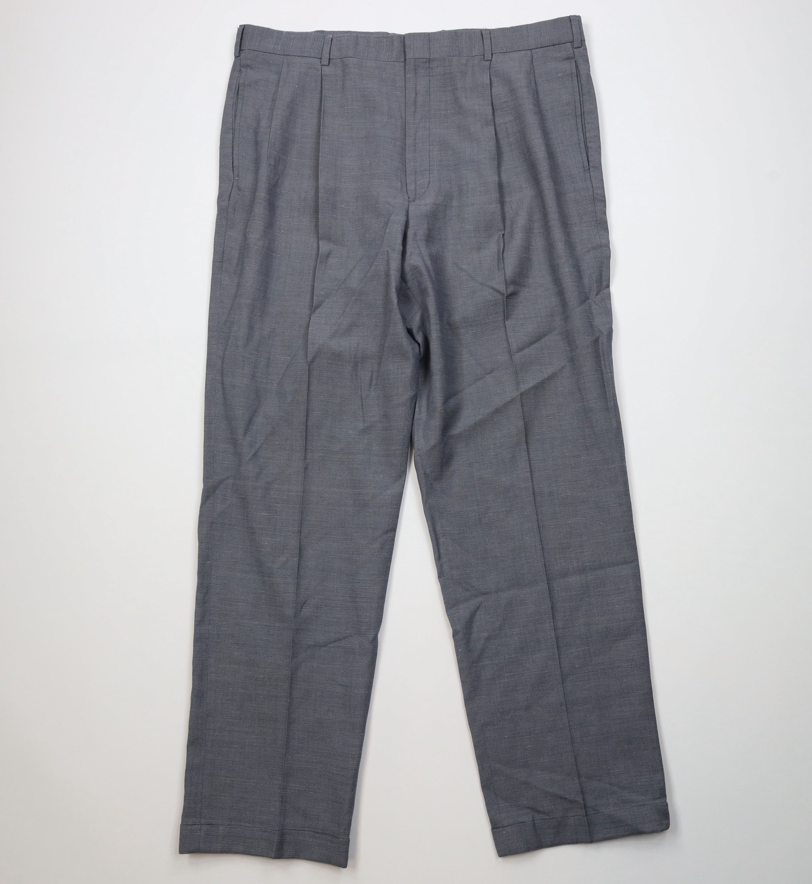 Lands' End Vintage 90s Lands End Wool Linen Wide Leg Chino Pants USA Size US 38 / EU 54 - 1 Thumbnail