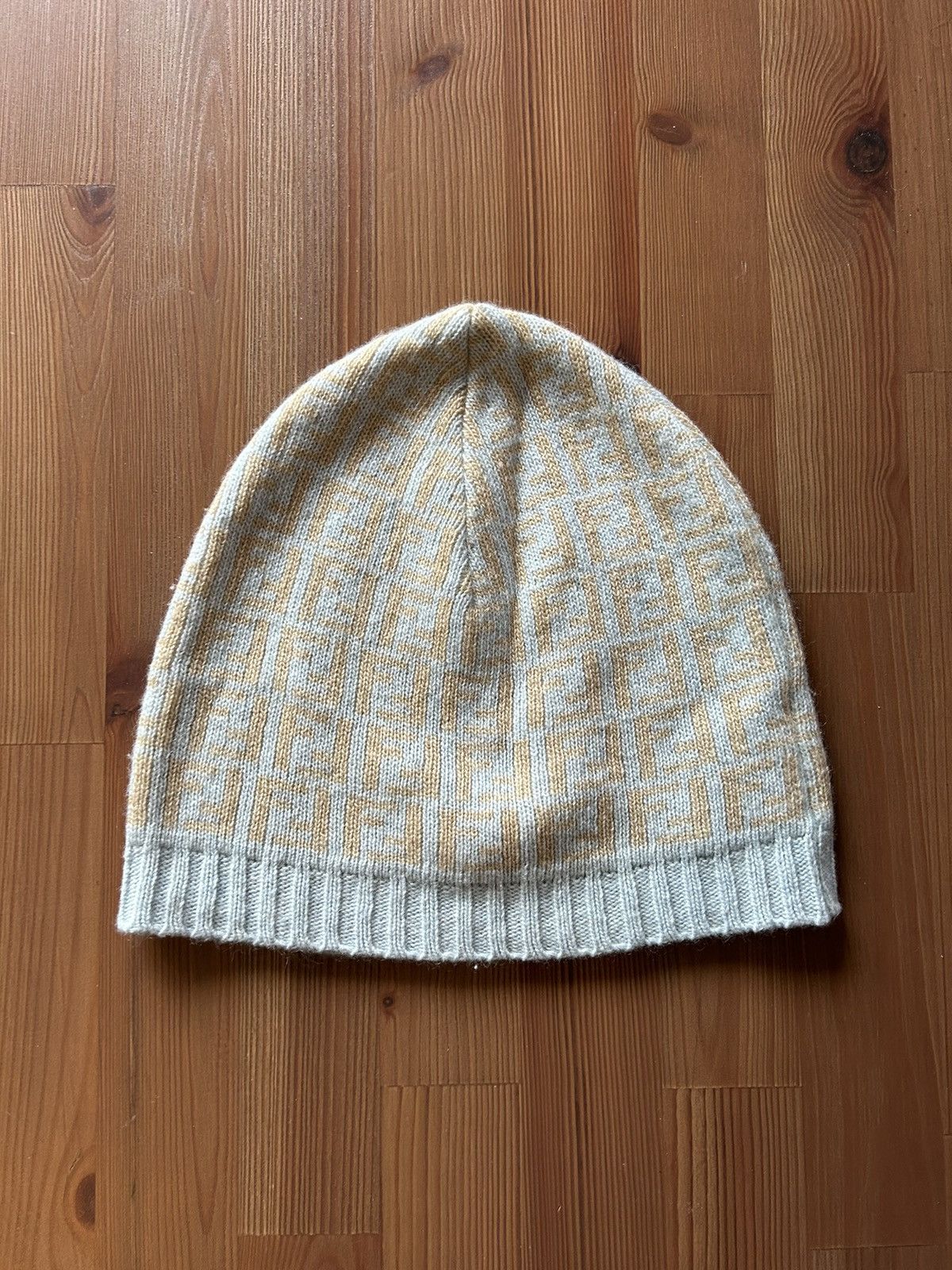Fendi FF Zucca Monogram Wool/Cashmere Blend Beanie Size ONE SIZE - 1 Thumbnail