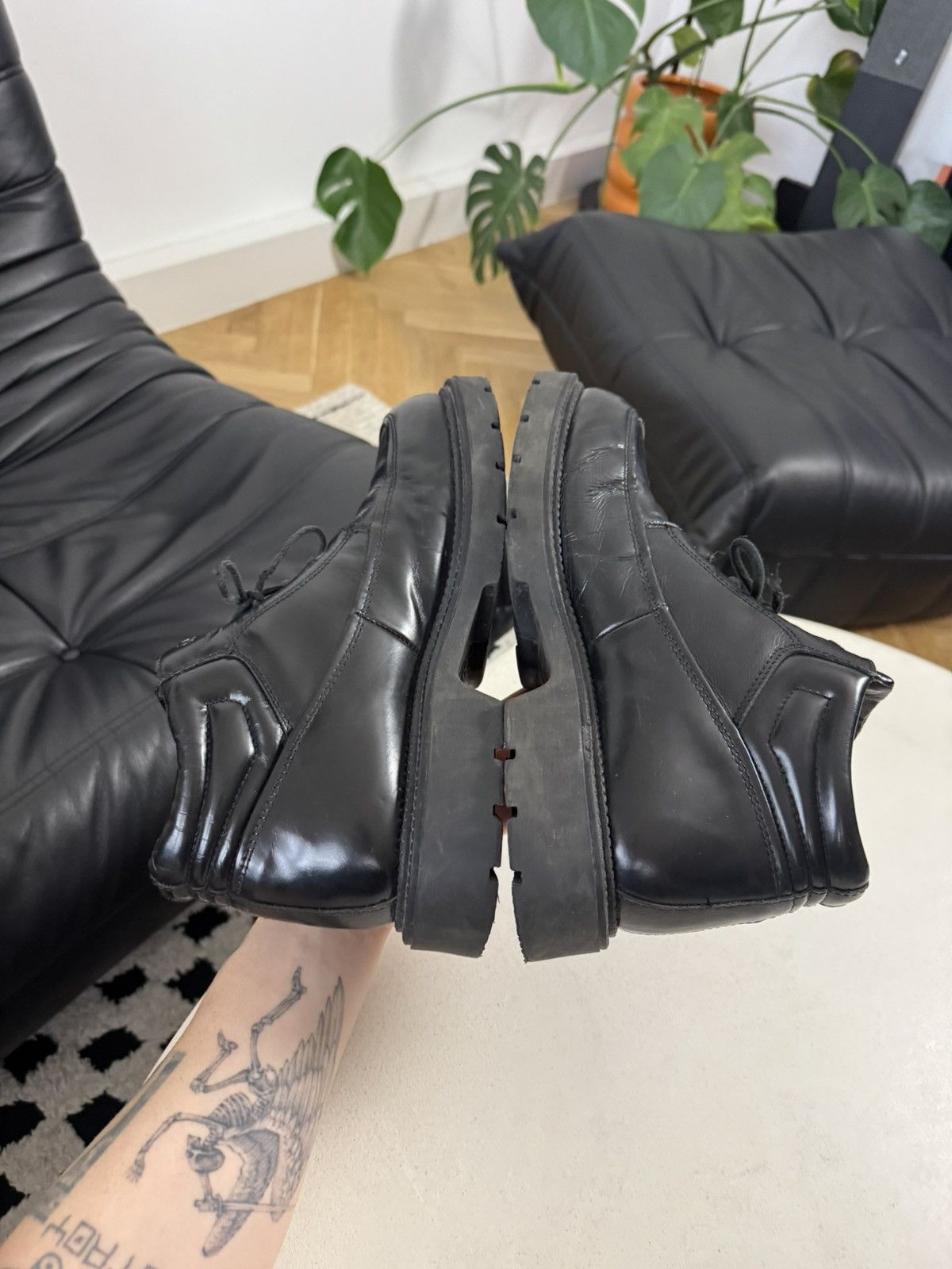 Leather Rare Vintage Avant Garde Platform Derby Leather Boots Grail Size US 9.5 / EU 42-43 - 5 Thumbnail