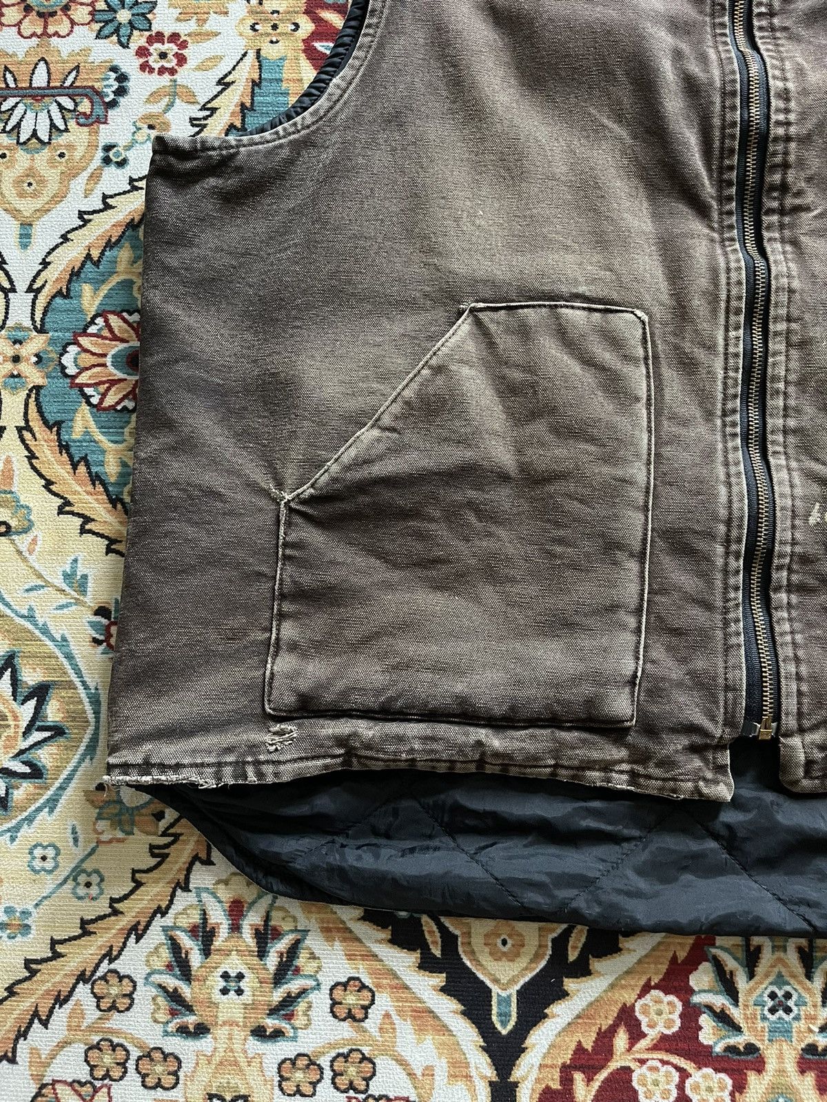 Carhartt Sun Faded Brown Carhartt Lined Vintage Vest Jacket Size US XXL / EU 58 / 5 - 3 Thumbnail