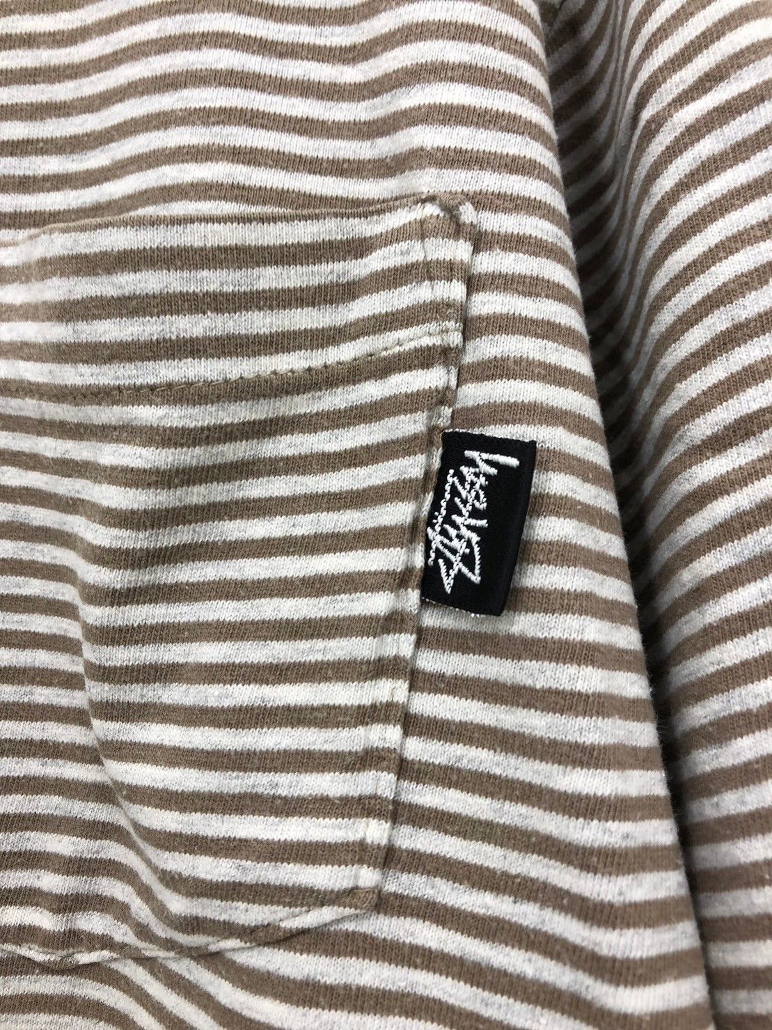 Stussy × Vintage Vintage 80-90's STUSSY striped Pocket shirt BN Size US XL / EU 56 / 4 - 4 Thumbnail