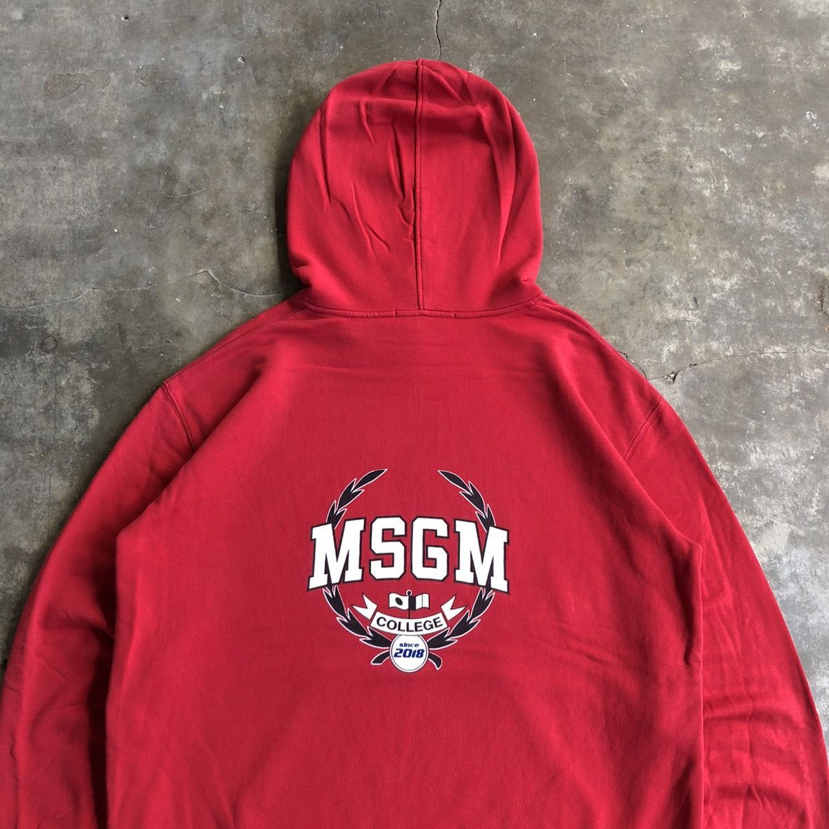 MSGM 🇮🇹 MSGM Milano Italy Big Logo Hoodie Red Luxury Designer Size US XL / EU 56 / 4 - 2 Thumbnail