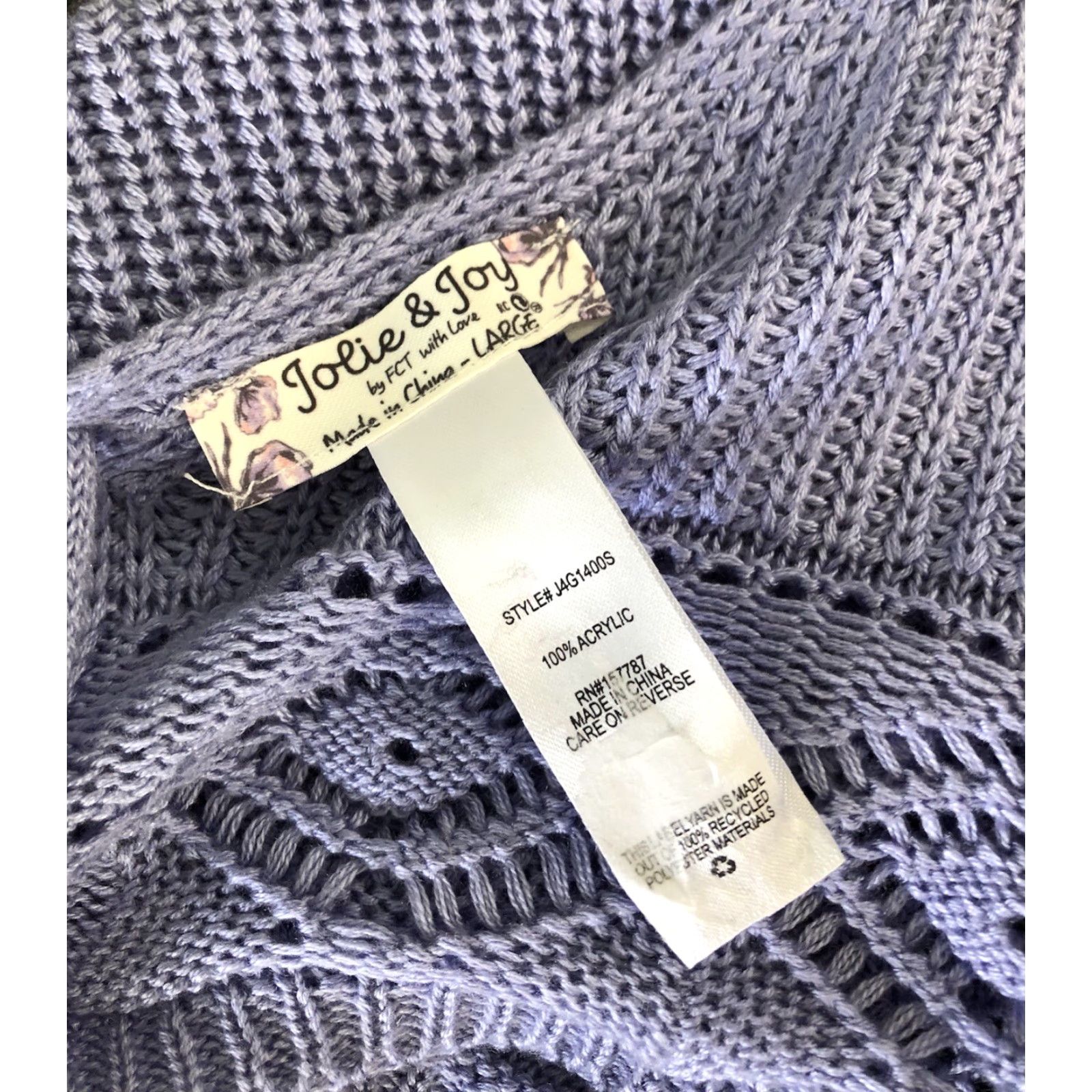 Vintage NWT Jolie & Joy Purple Cropped Crochet Halter Tank Top L Juniors 90s Fairy CottageCore Size L / US 10 / IT 46 - 4 Thumbnail
