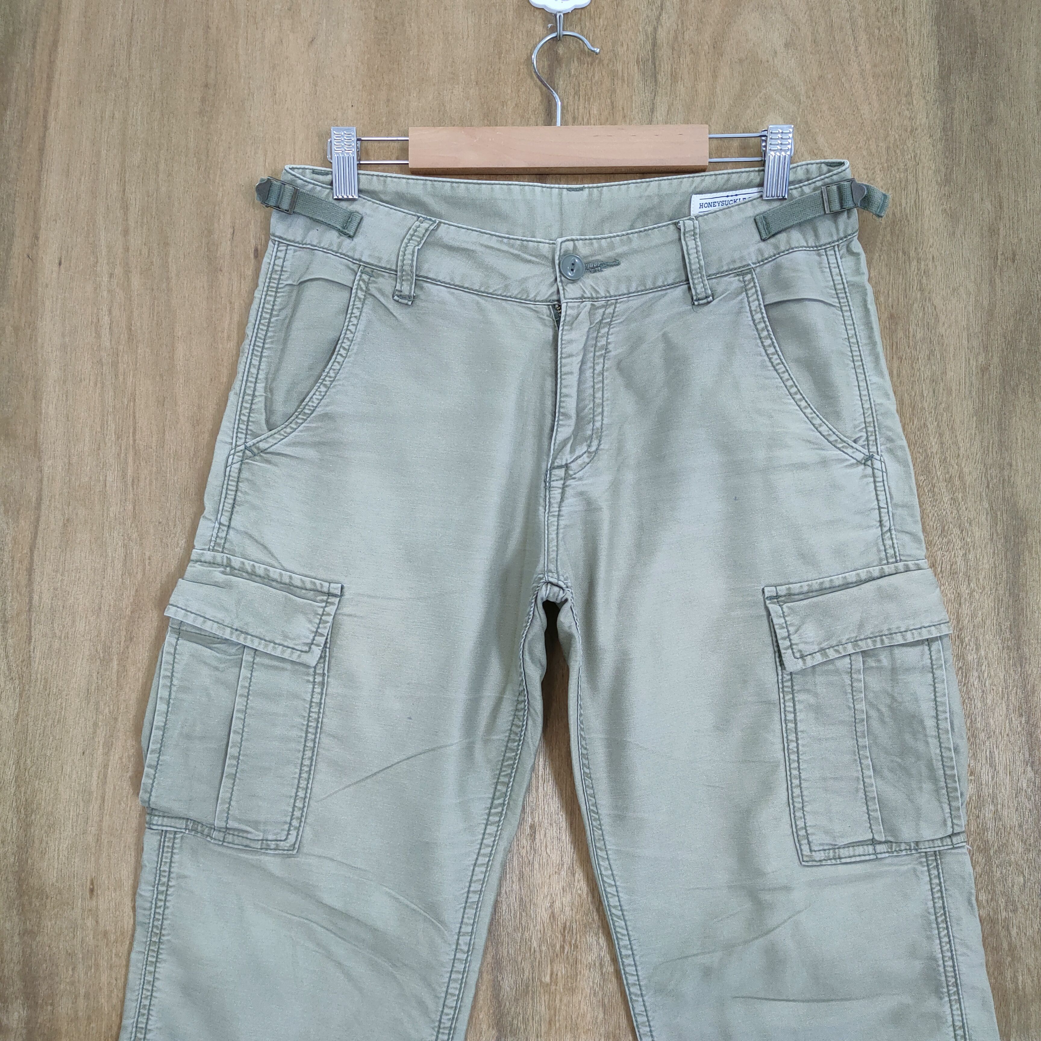 Japanese Brand HONEYSUCKLE MINT GREEN CARGO PANTS Size US 29 - 4 Thumbnail
