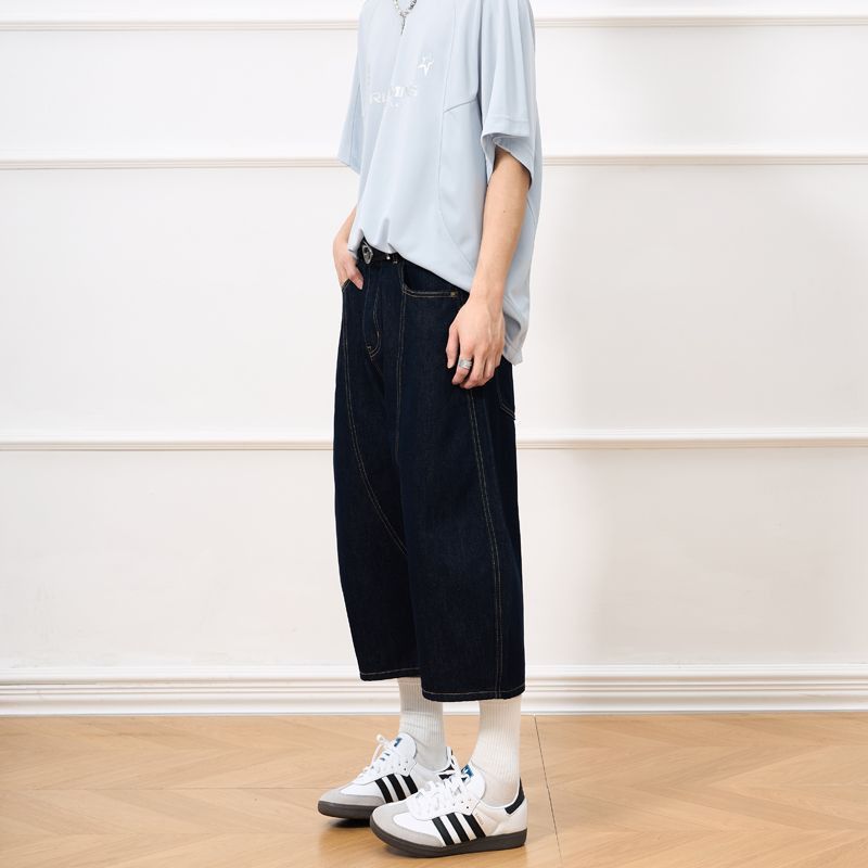 Japanese Brand American-style patchwork curved denim baggy shorts Size US 32 / EU 48 - 3 Thumbnail