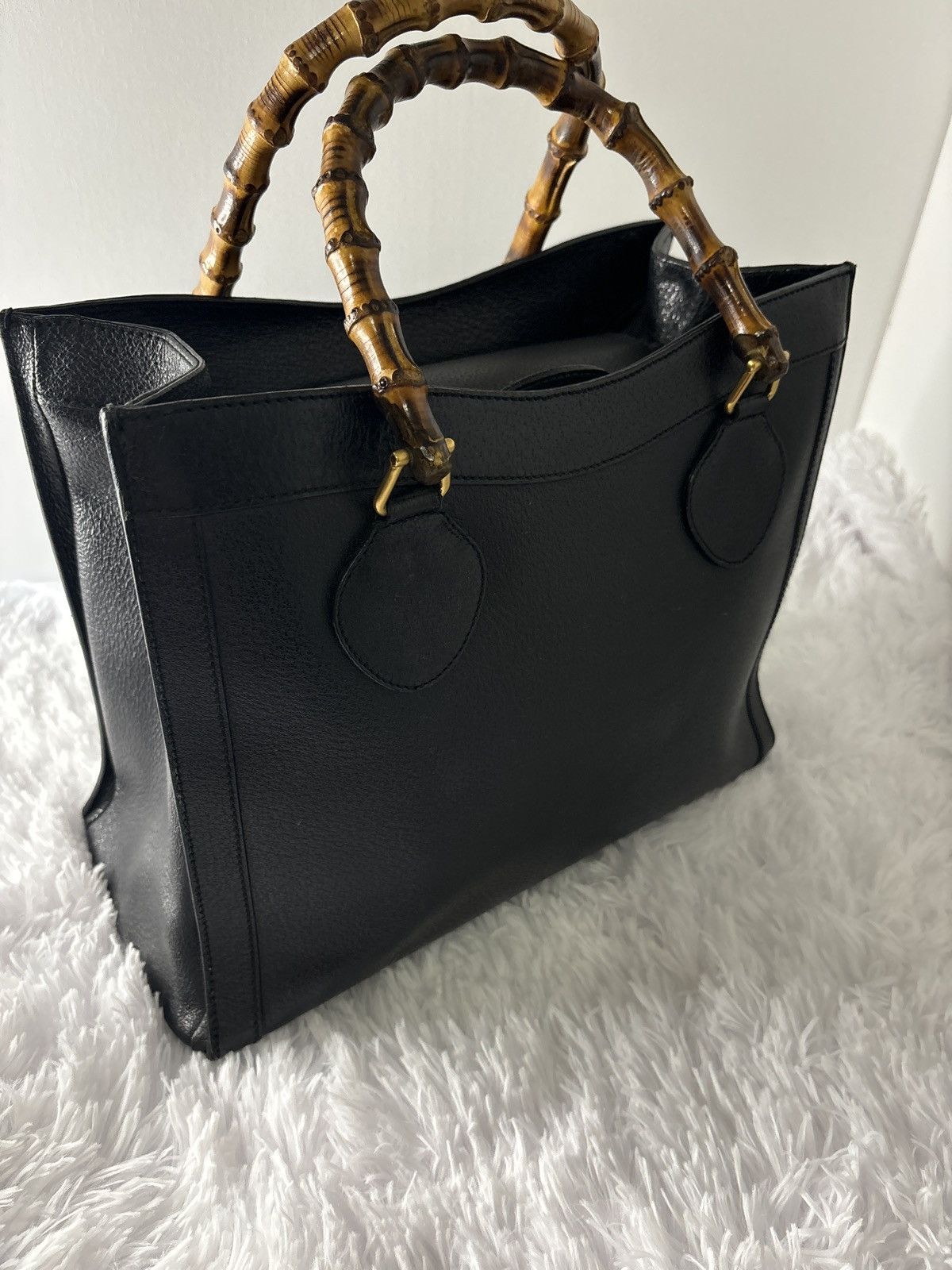 Gucci Gucci Hand Bag Bamboo Black Leather Size ONE SIZE - 8 Thumbnail