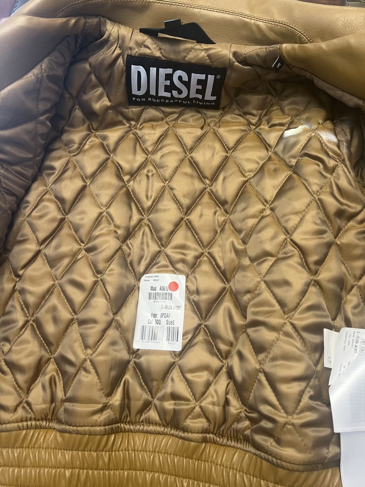 Diesel Diesel 1/1 Showroom Sample Brown Leather Bomber Jacket Size S / US 4 / IT 40 - 3 Thumbnail