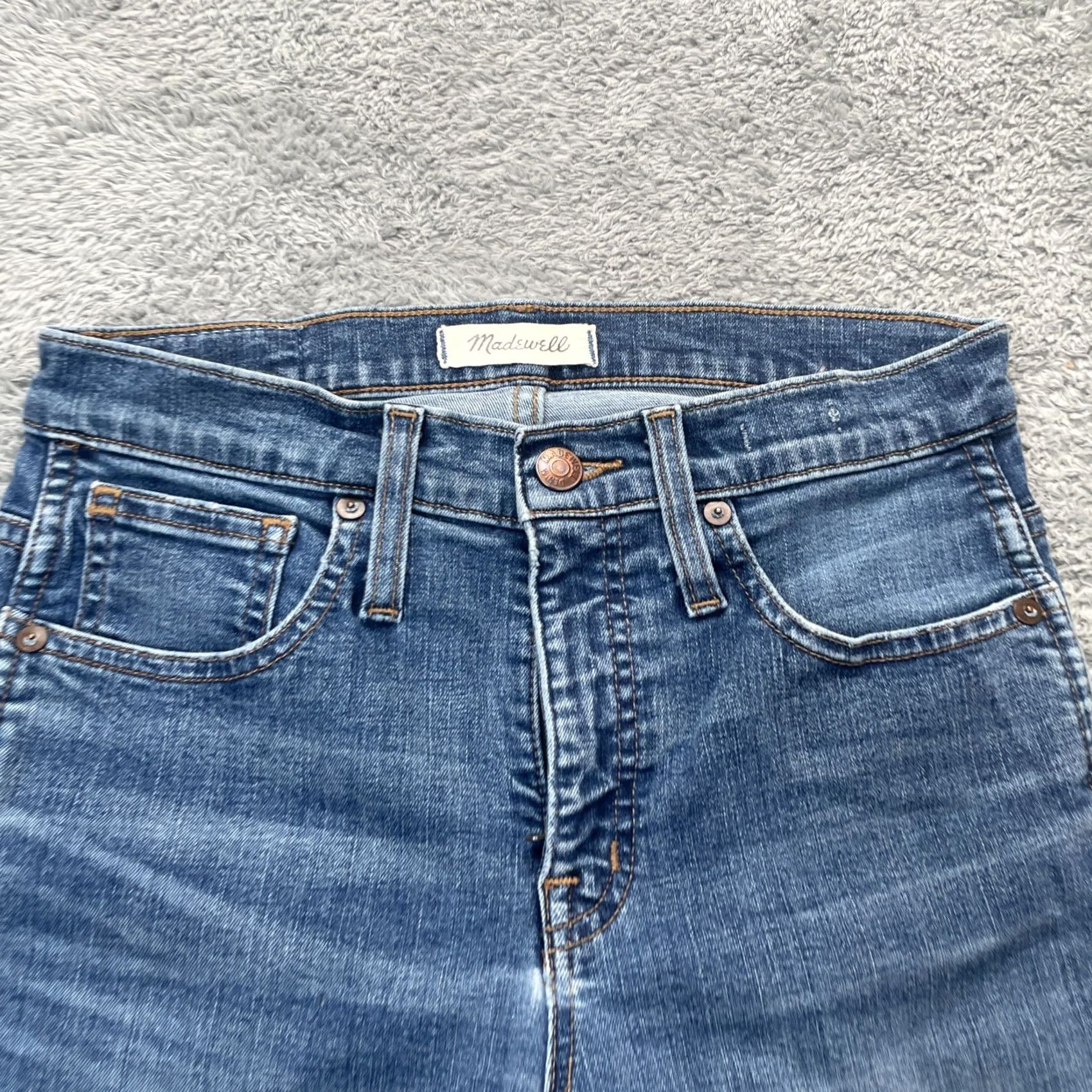 Madewell Madewell Jeans Womens 26 Blue Straight Leg Slim Fit Medium Wash Denim Stretch Jeans Size 26" / US 2 / IT 38 - 6 Thumbnail