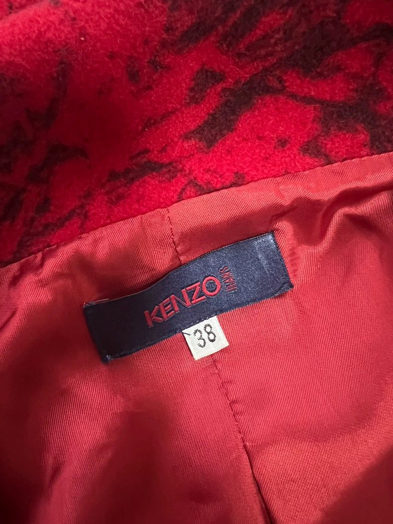 Kenzo KENZO Red ink-wash wool short coat Size XS / US 0-2 / IT 36-38 - 6 Thumbnail