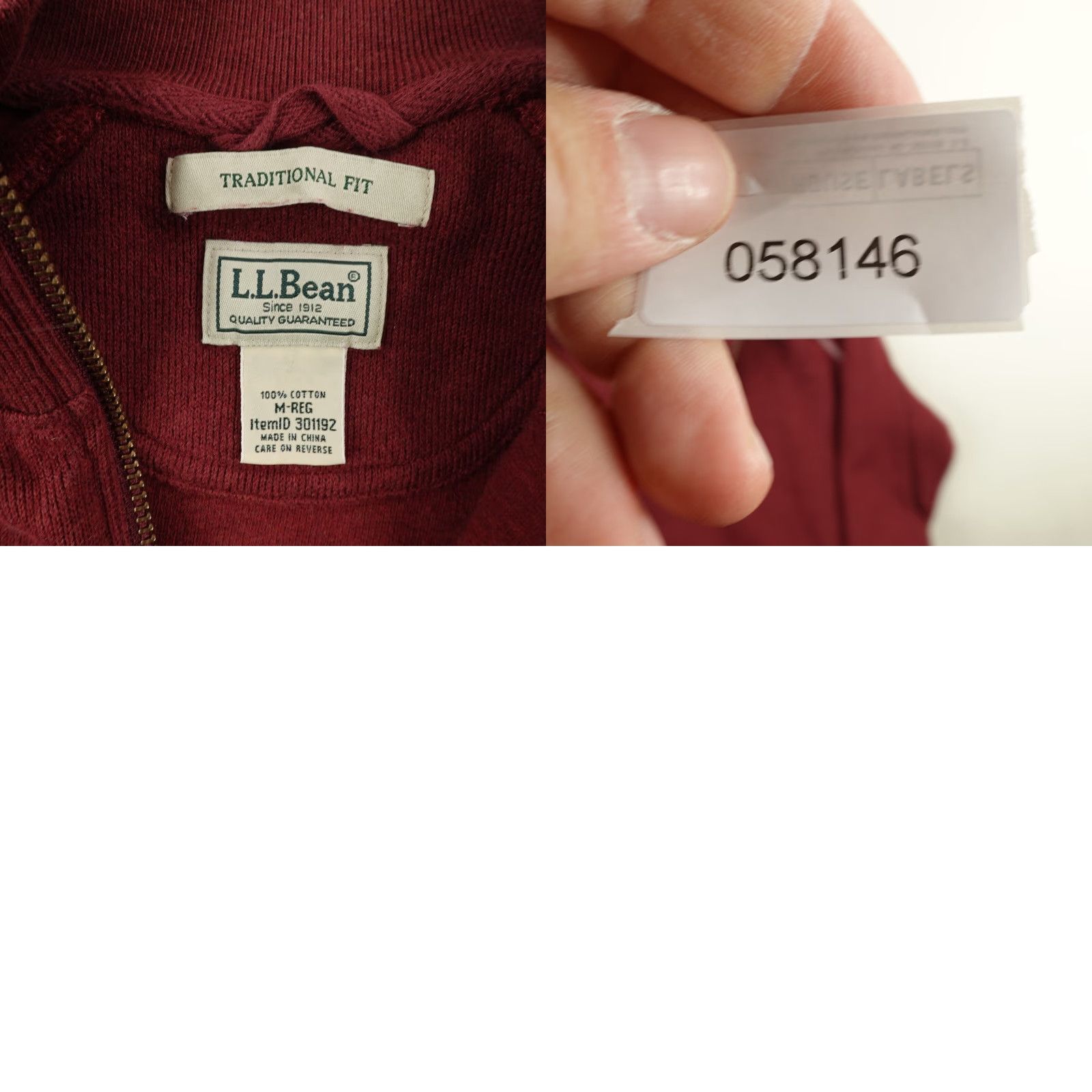 Vintage LL Bean Sweater Men Medium Red 1/4 Zip Pullover Ribbed Traditional Fit Raglan Shirt Mens Size US M / EU 48-50 / 2 - 8 Thumbnail