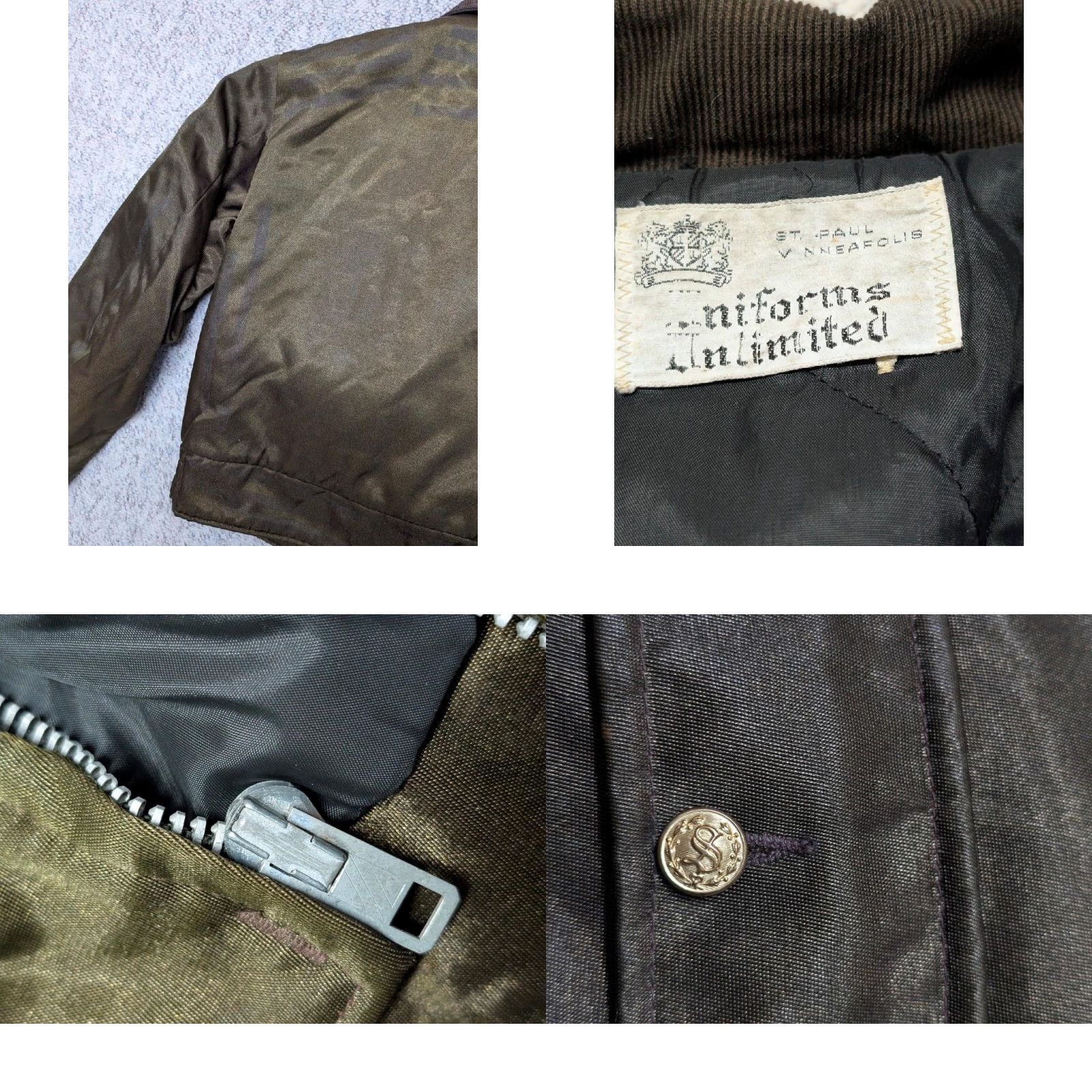 Vintage VINTAGE Uniform jacket Men L Brown/Green nylon 44 chest security police style 1960s 70s UNIFORM jacket Size US L / EU 52-54 / 3 - 8 Thumbnail