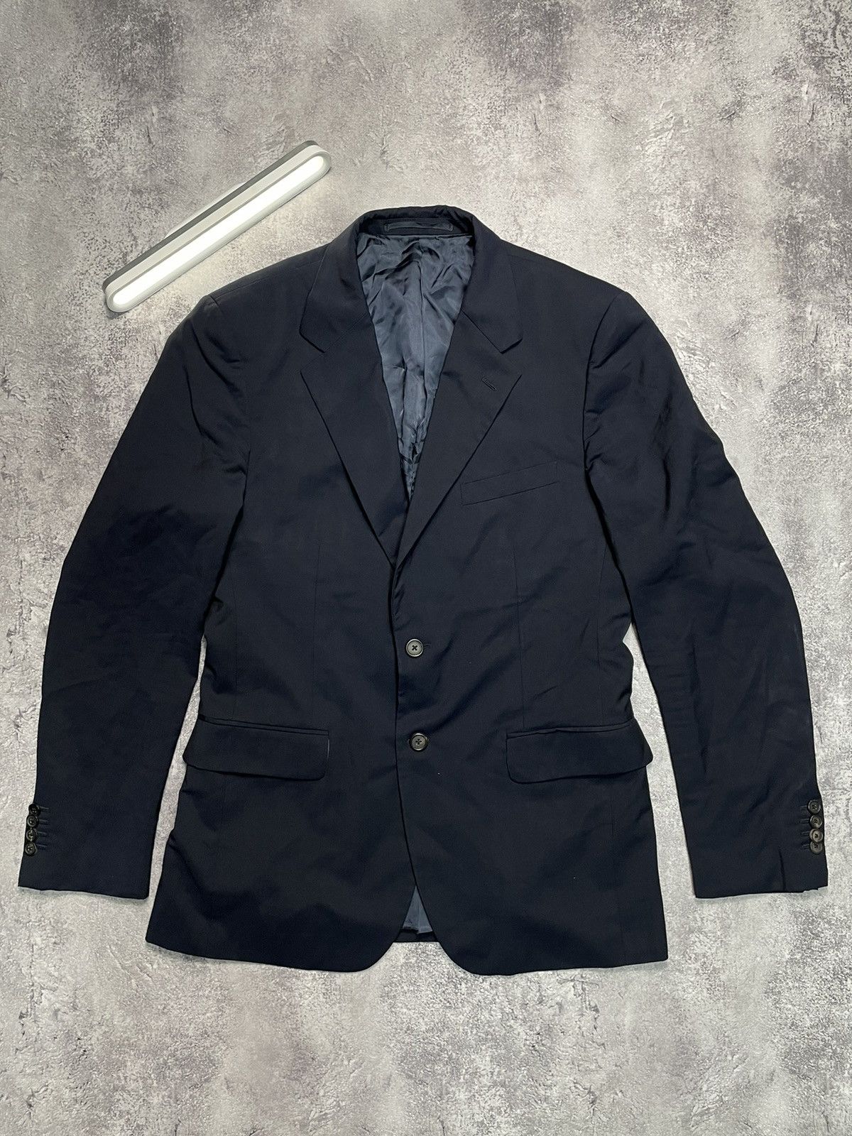 Prada Prada Milano Tailored Black VW Mohair Suit Size 50R - 2 Thumbnail