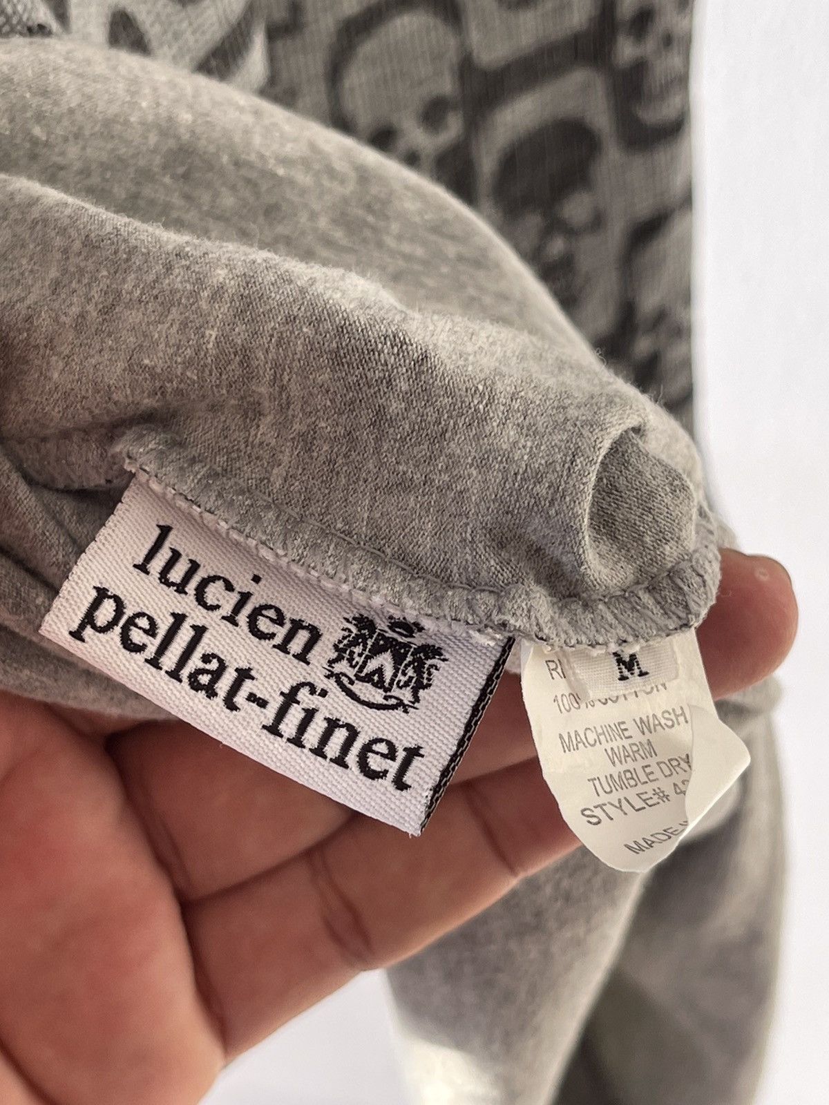 Lucien Pellat-Finet 2000s Lucien Pellat Finet Skull Overprint Cropped Tee Size US S / EU 44-46 / 1 - 7 Thumbnail