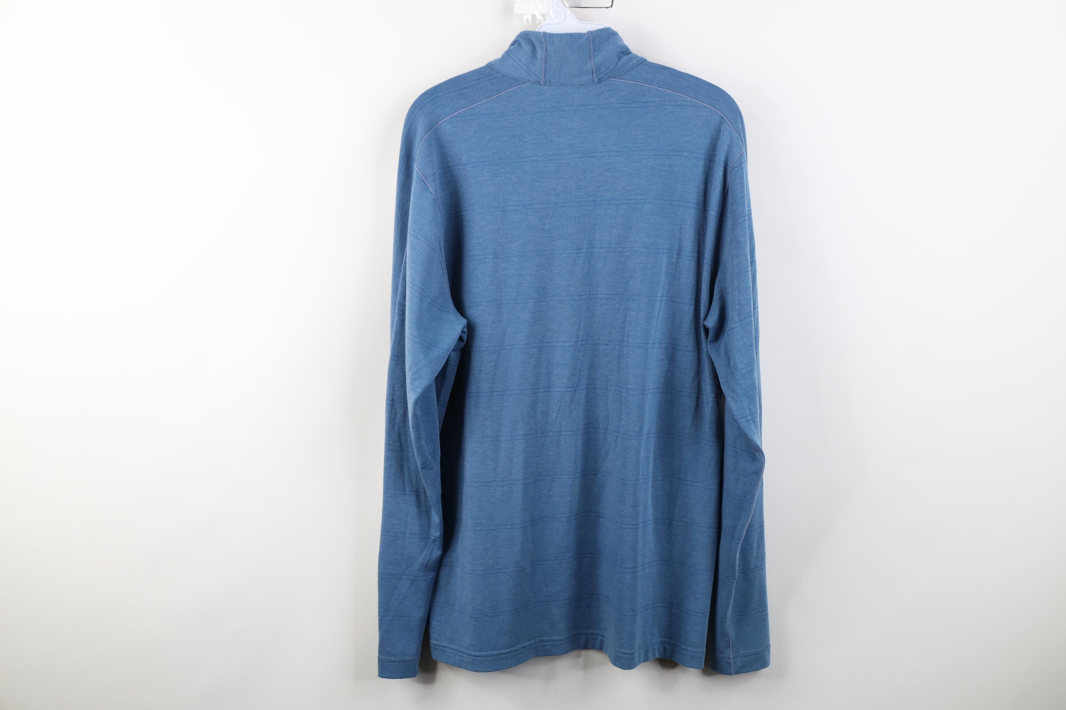 Prana prAna Breathe Striped Knit 1/4 Zip Pullover Jacket Top Blue Size US M / EU 48-50 / 2 - 11 Thumbnail