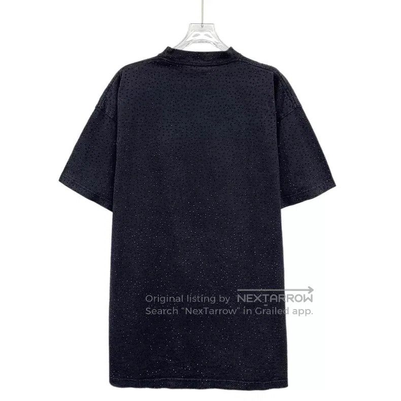 Balenciaga Balenciaga Black Full Rhinestone Design Cotton Round Neck Size US M / EU 48-50 / 2 - 2 Thumbnail